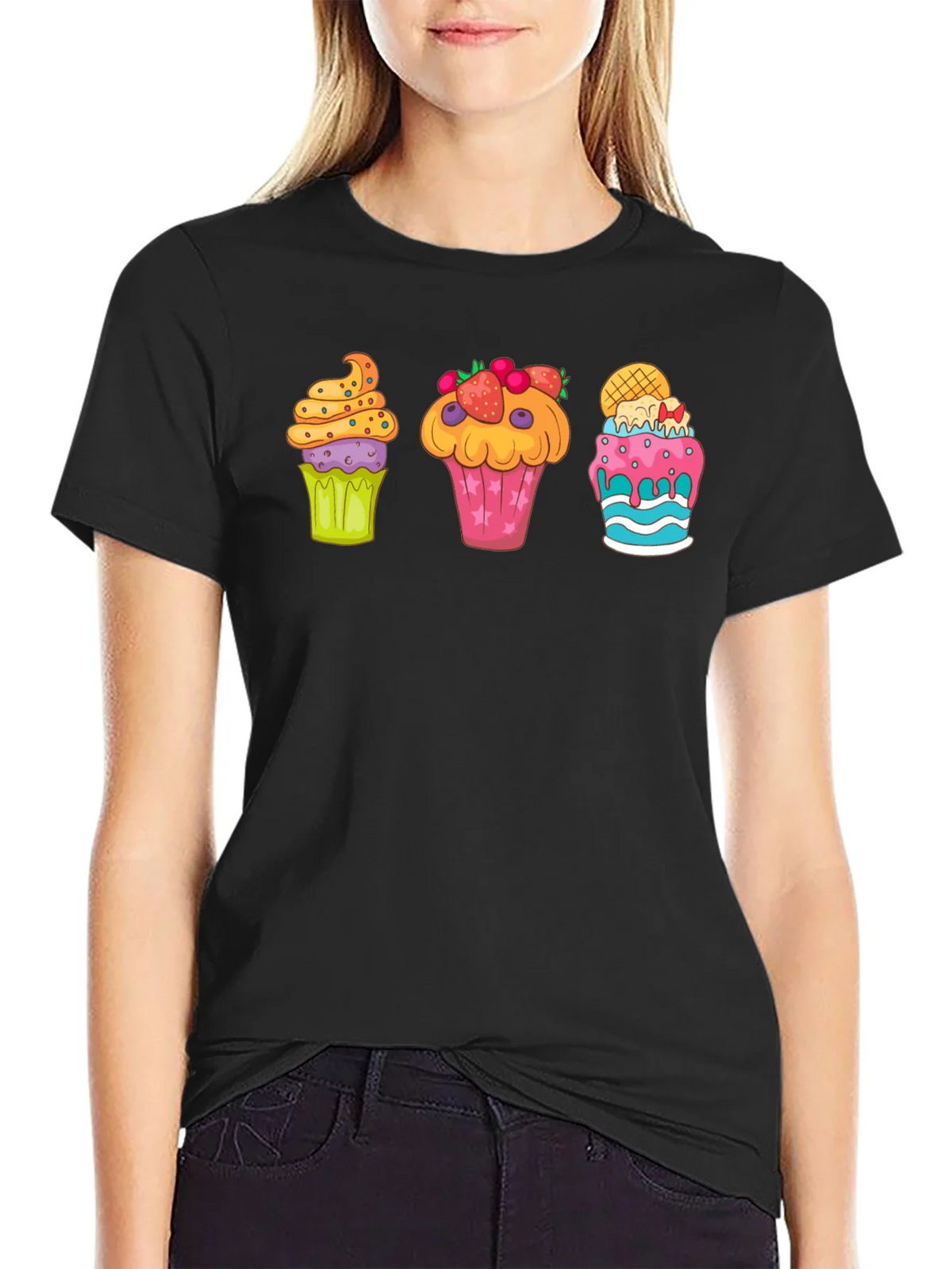 Cupcake Graphic Print Crewneck T-Shirt product image 2