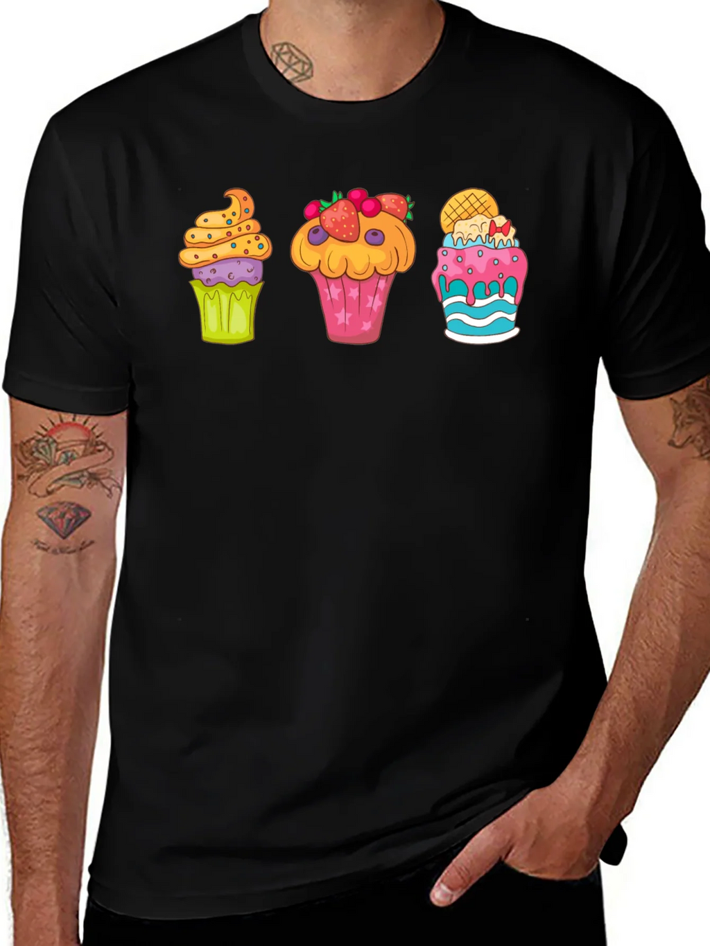 Cupcake Graphic Print Crewneck T-Shirt product image 1