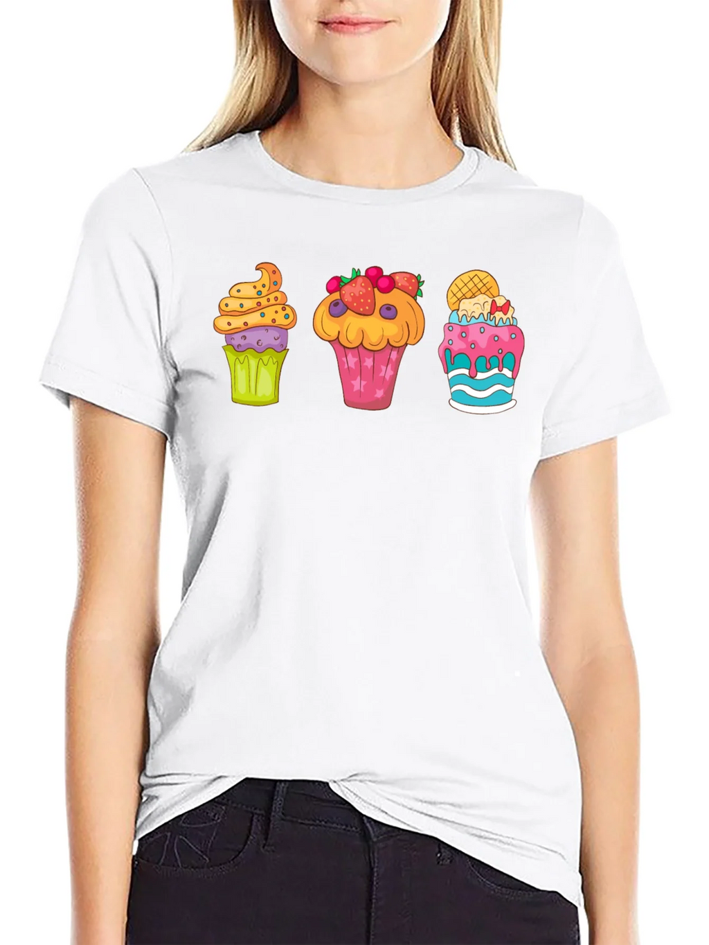 Cupcake Graphic Print Crewneck T-Shirt product image 8