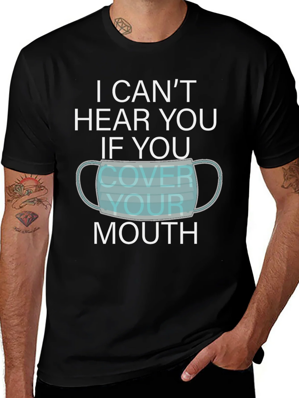I Cant Hear You Face Mask Graphic T-Shirt product image 1