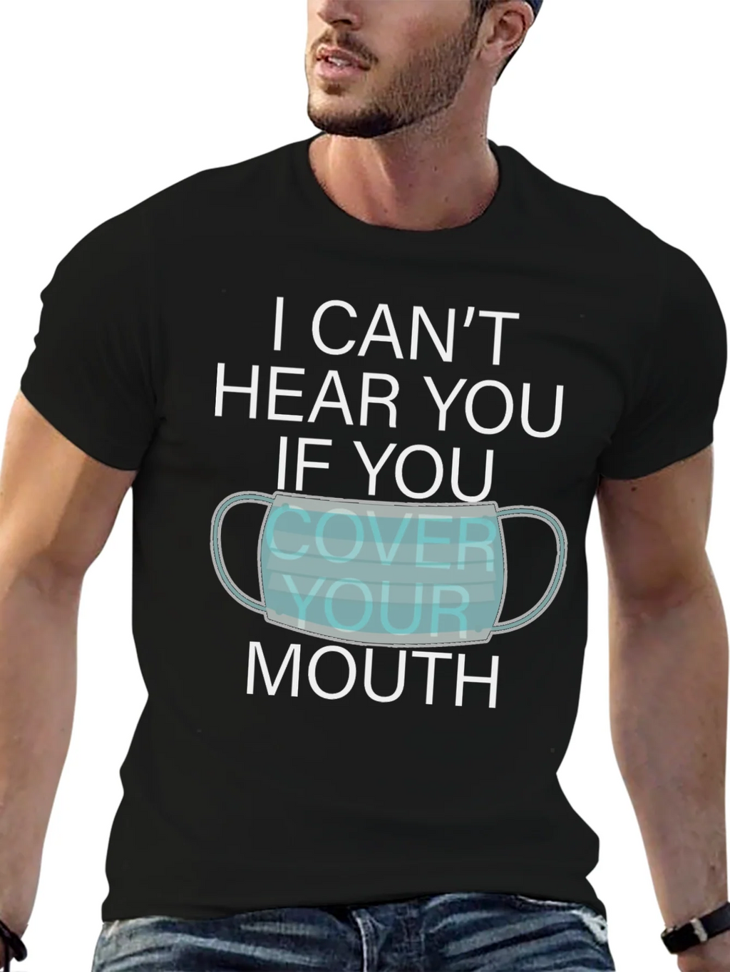I Cant Hear You Face Mask Graphic T-Shirt product image 6