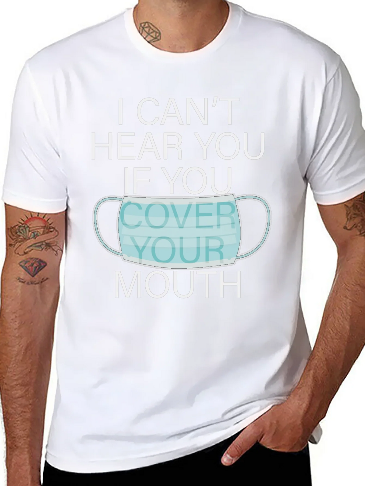 I Cant Hear You Face Mask Graphic T-Shirt product image 7