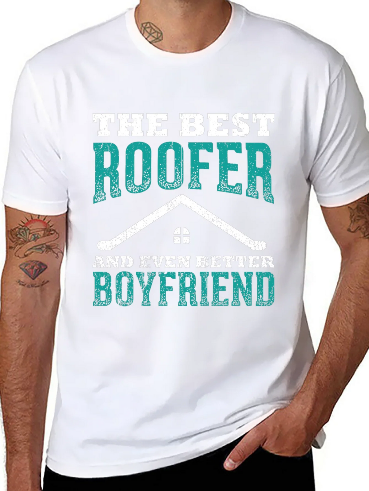 Best Roofer Boyfriend Graphic Tee product image 3