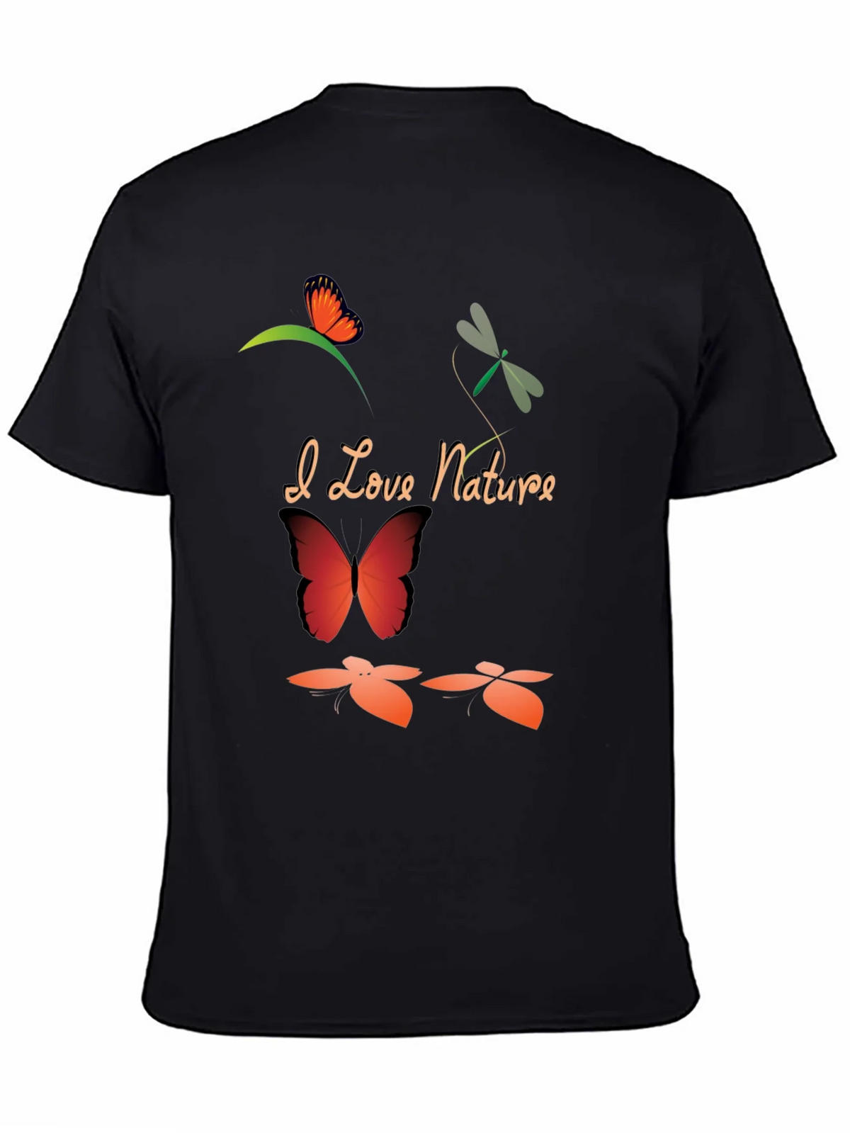 I Love Nature Black Graphic T-Shirt product image 4