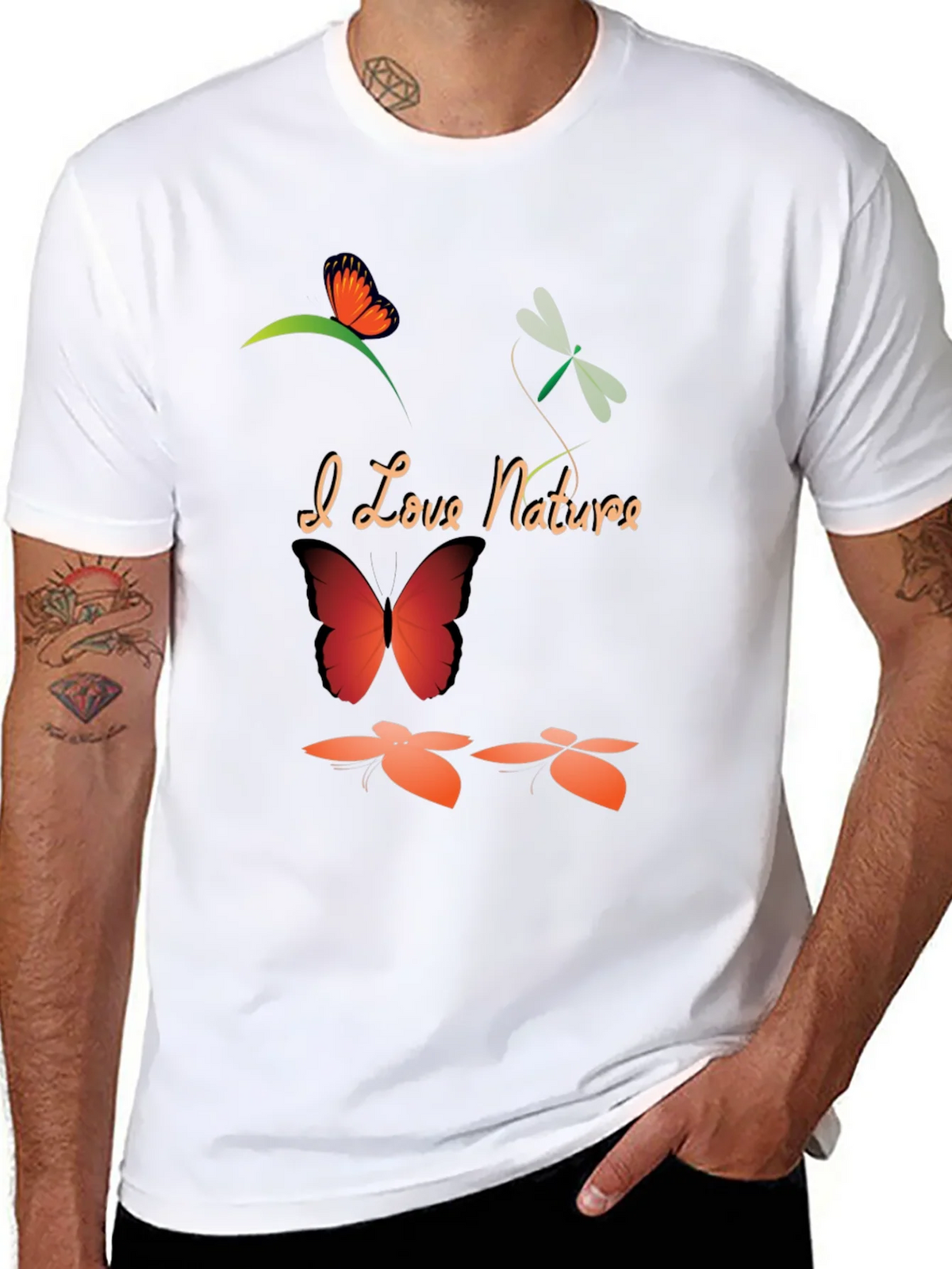 I Love Nature Black Graphic T-Shirt product image 7