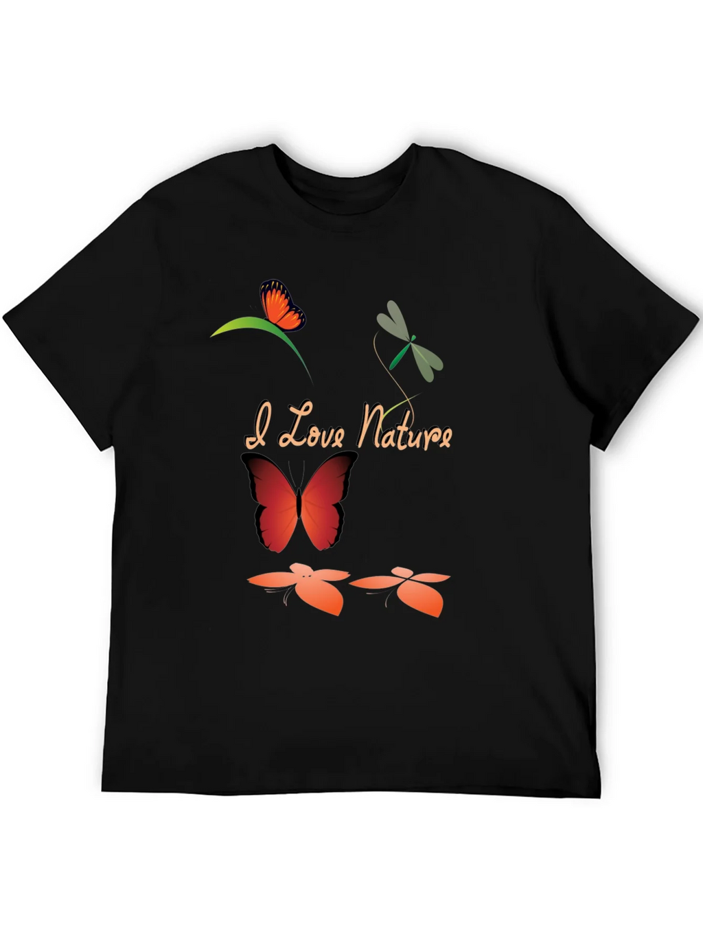 I Love Nature Black Graphic T-Shirt product image 5