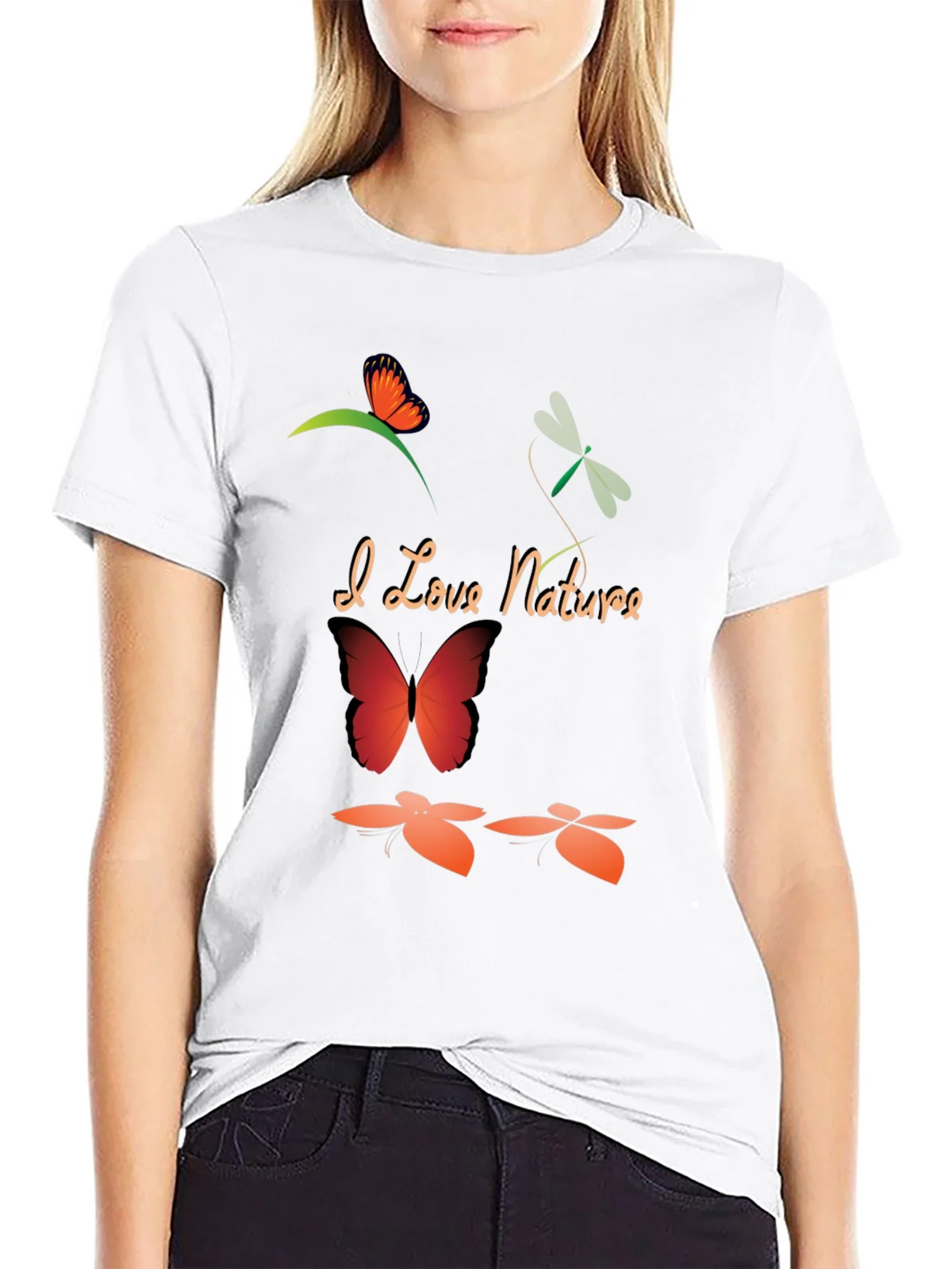 I Love Nature Black Graphic T-Shirt product image 8
