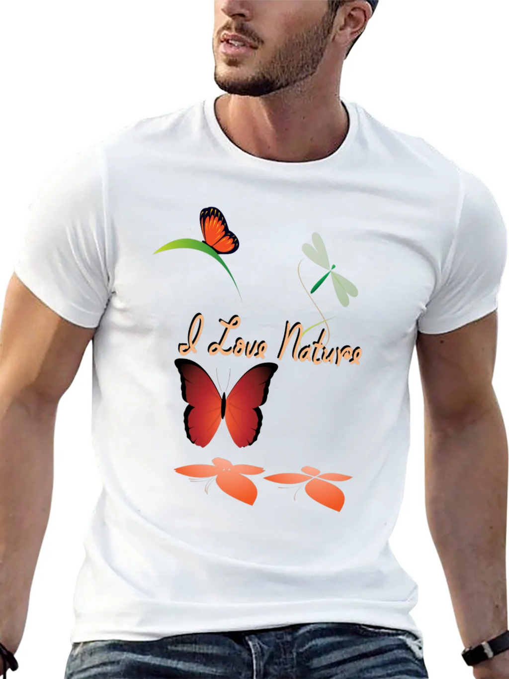 I Love Nature Black Graphic T-Shirt product image 12
