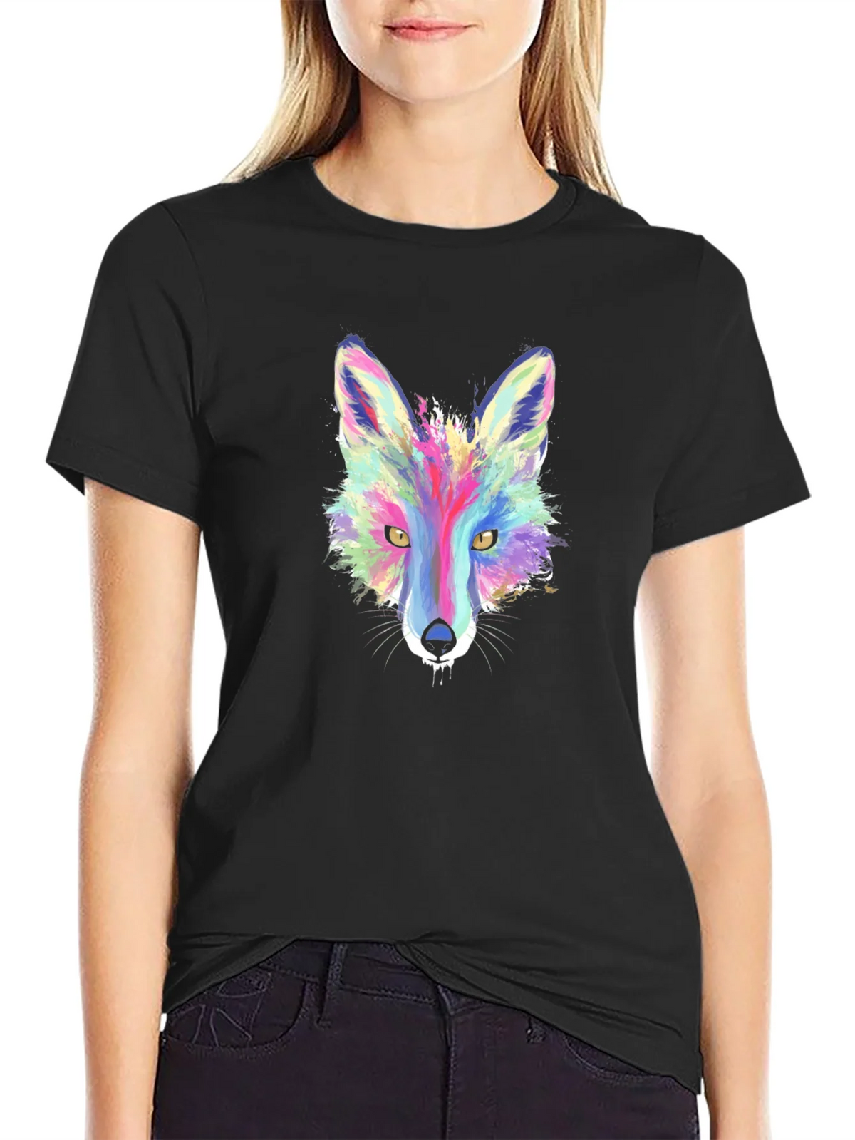 Vibrant Fox Graphic Tee - Stylish Mens T-Shirt product image 1