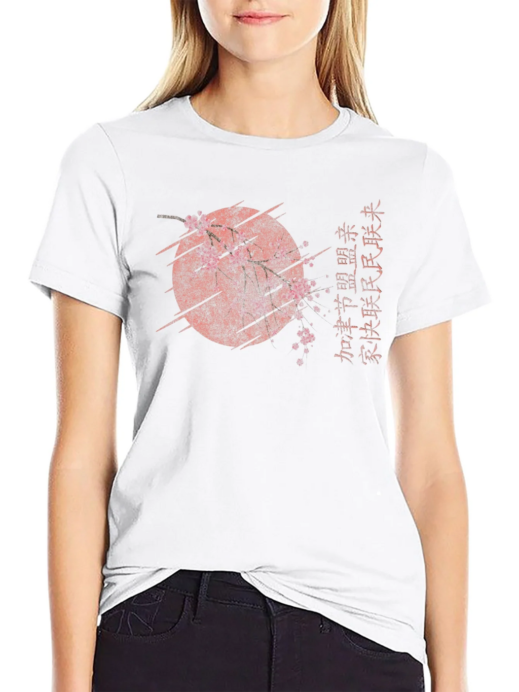 Black T-Shirt with Asian-Inspired Graphic product image 8
