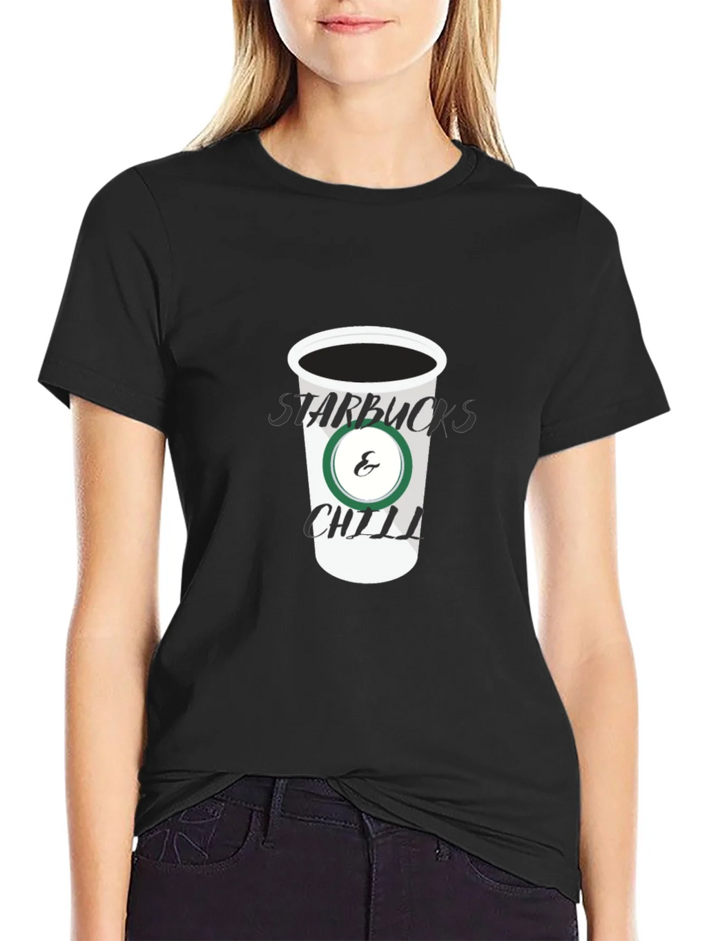 Starbucks & Chill Black T-Shirt product image 2