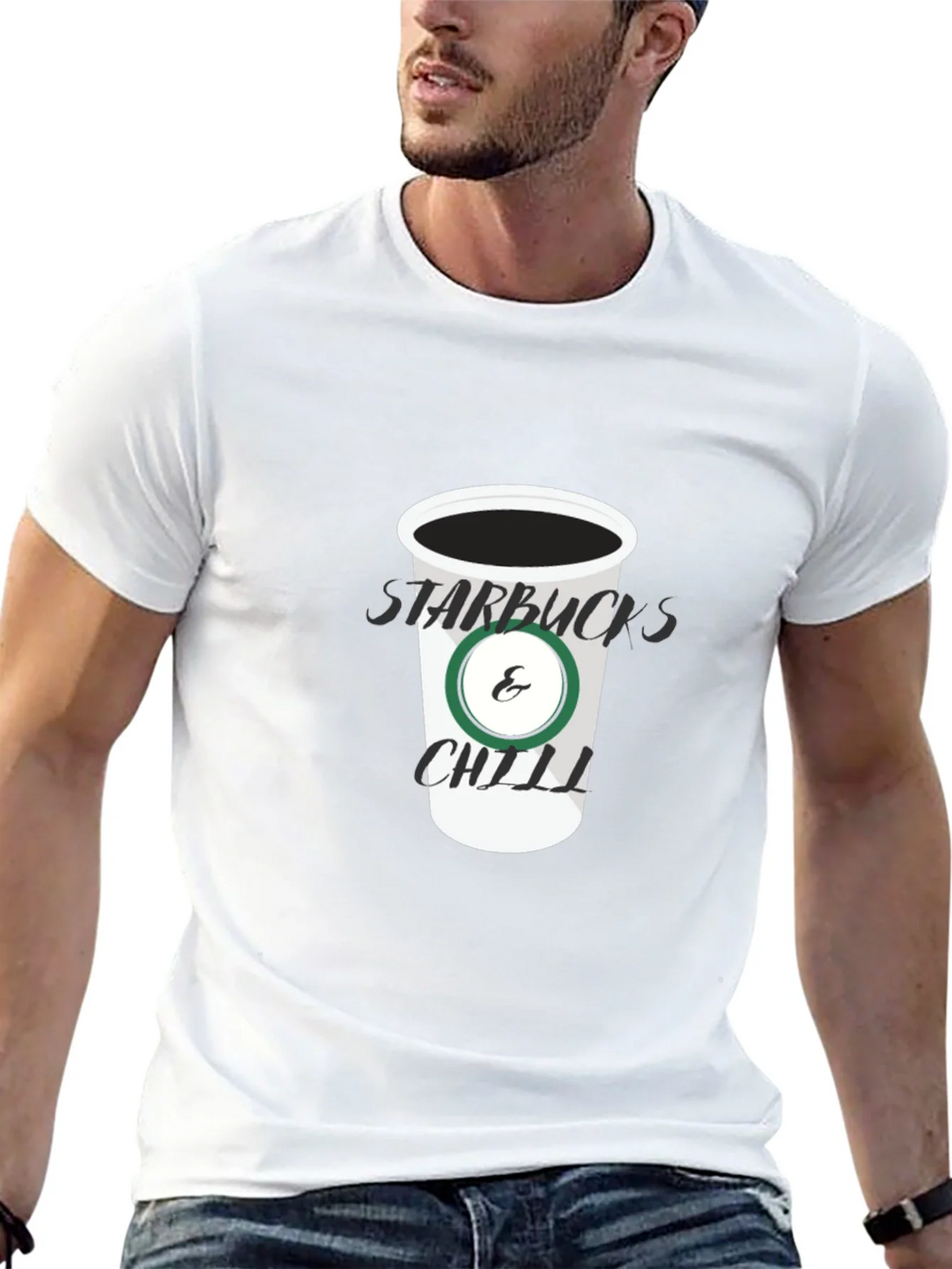 Starbucks & Chill Black T-Shirt product image 10