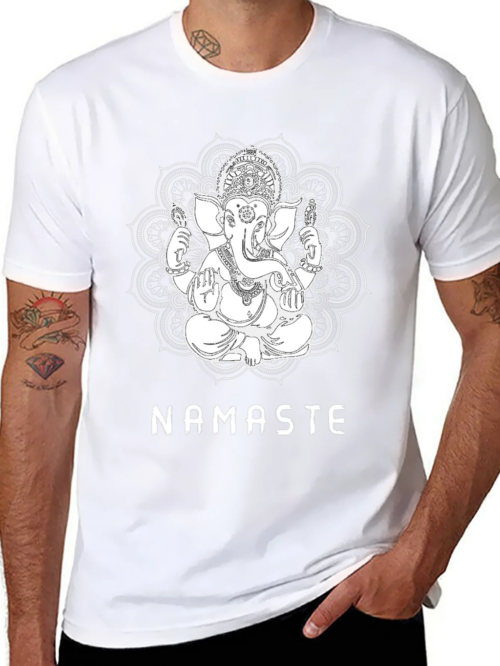 Ganesha Namaste Graphic T-Shirt - Black product image 7