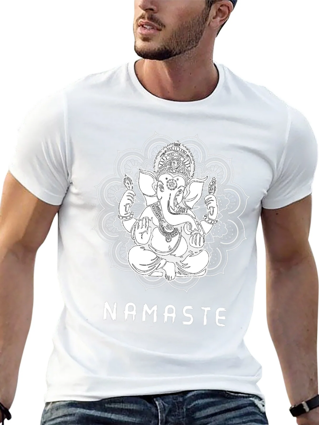 Ganesha Namaste Graphic T-Shirt - Black product image 12