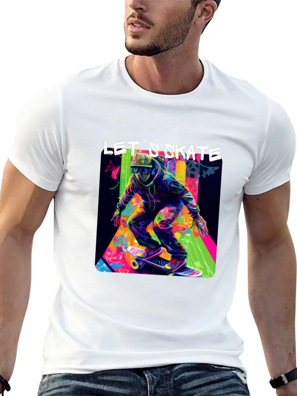 Lets Skate Graphic Tee - Cool Skater Design product image 3