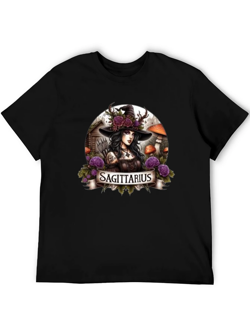 Sagittarius Witch T-Shirt - Zodiac Graphic Tee product image 5