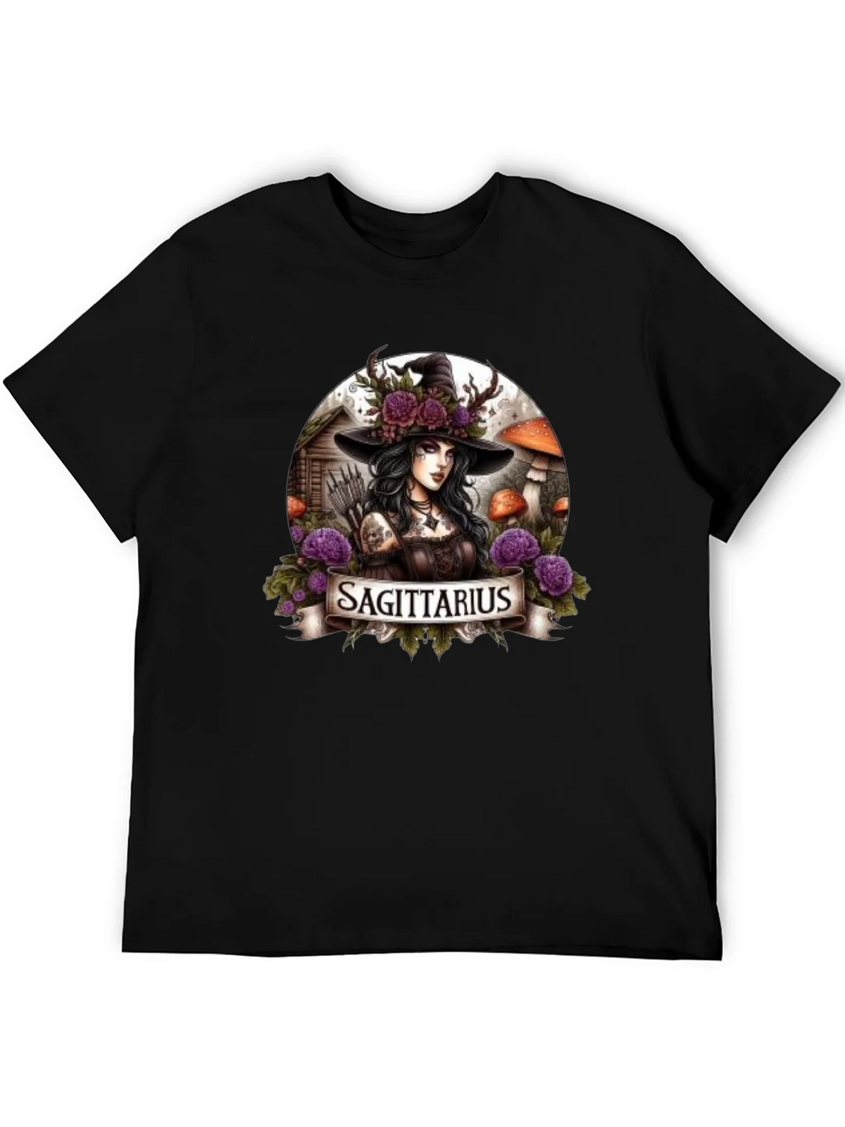 Sagittarius Witch T-Shirt - Zodiac Graphic Tee product image 5