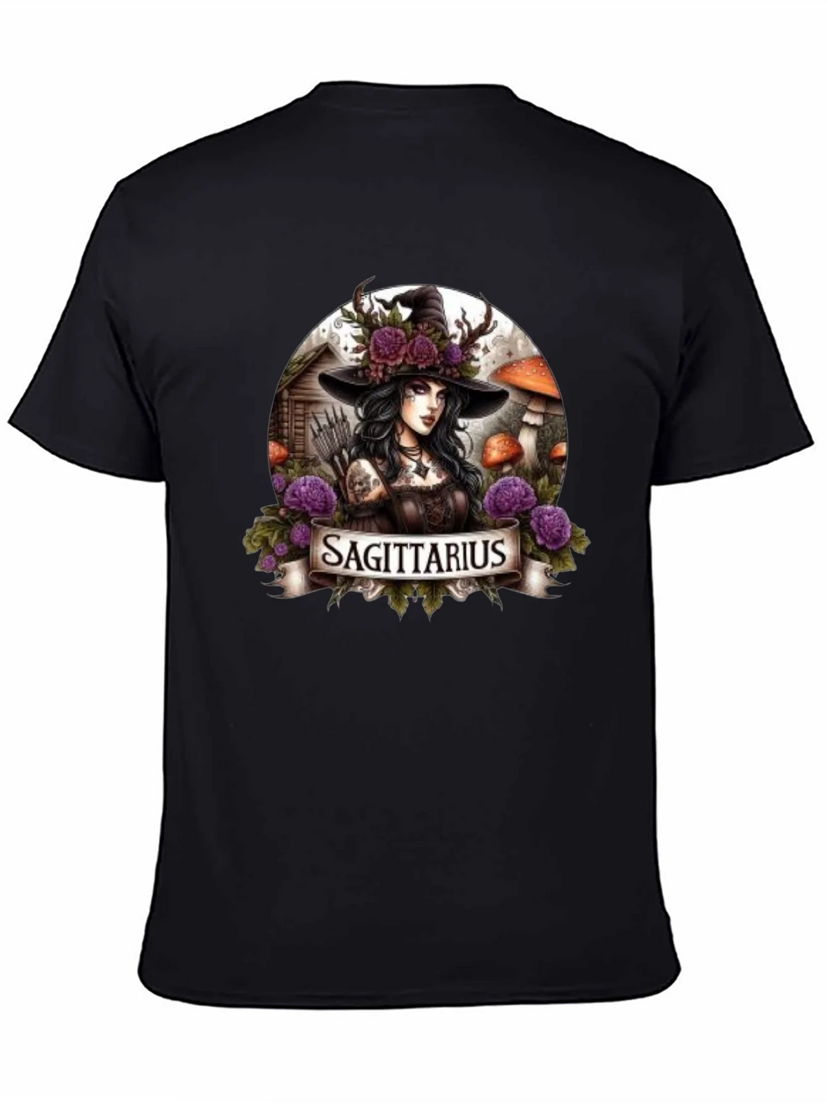 Sagittarius Witch T-Shirt - Zodiac Graphic Tee product image 4