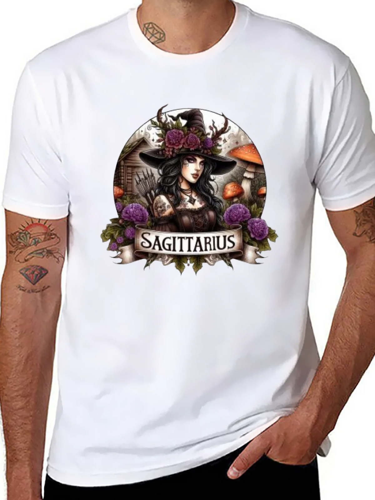 Sagittarius Witch T-Shirt - Zodiac Graphic Tee product image 7