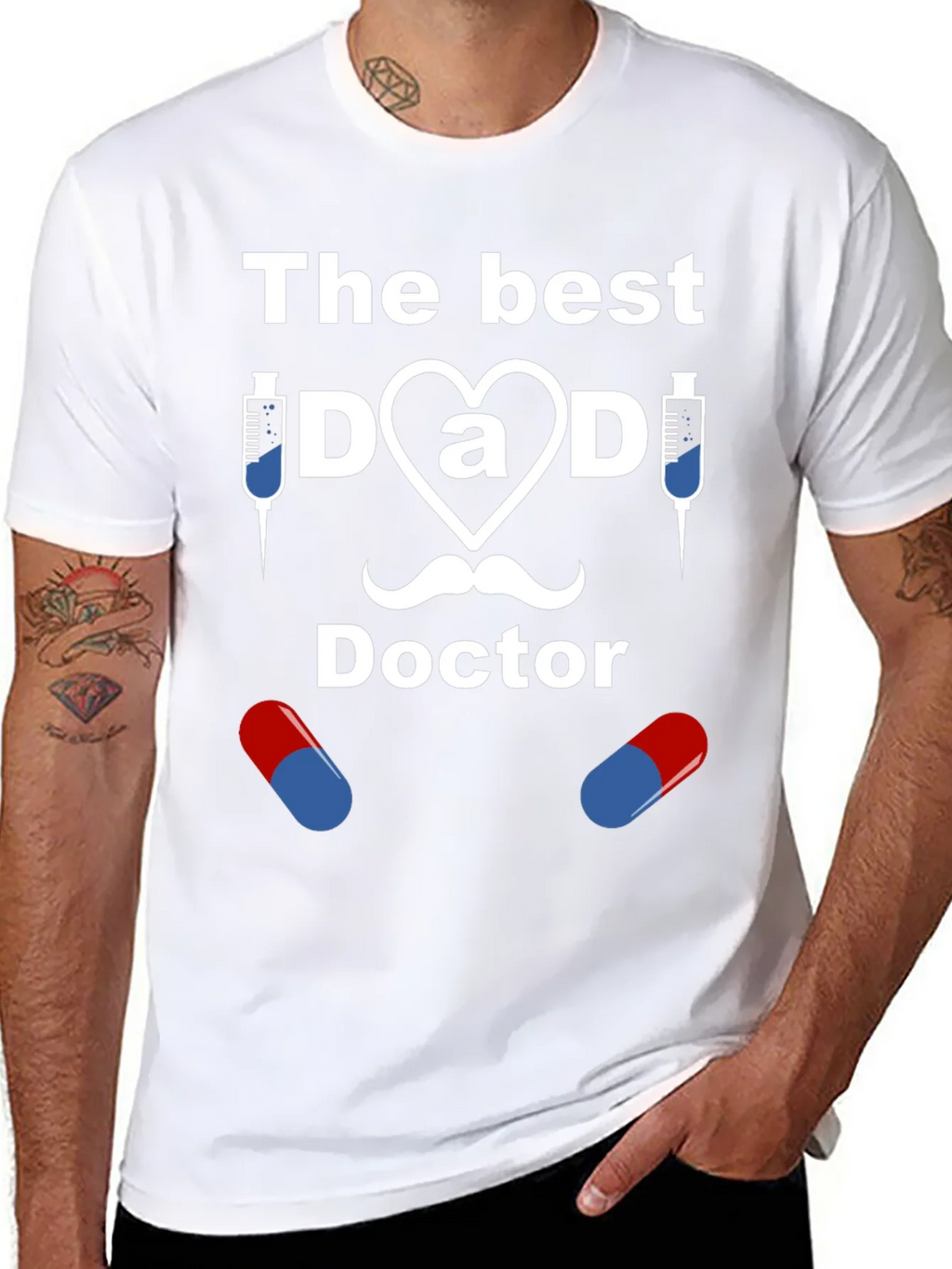 The Best Dad Doctor Graphic T-Shirt product image 7