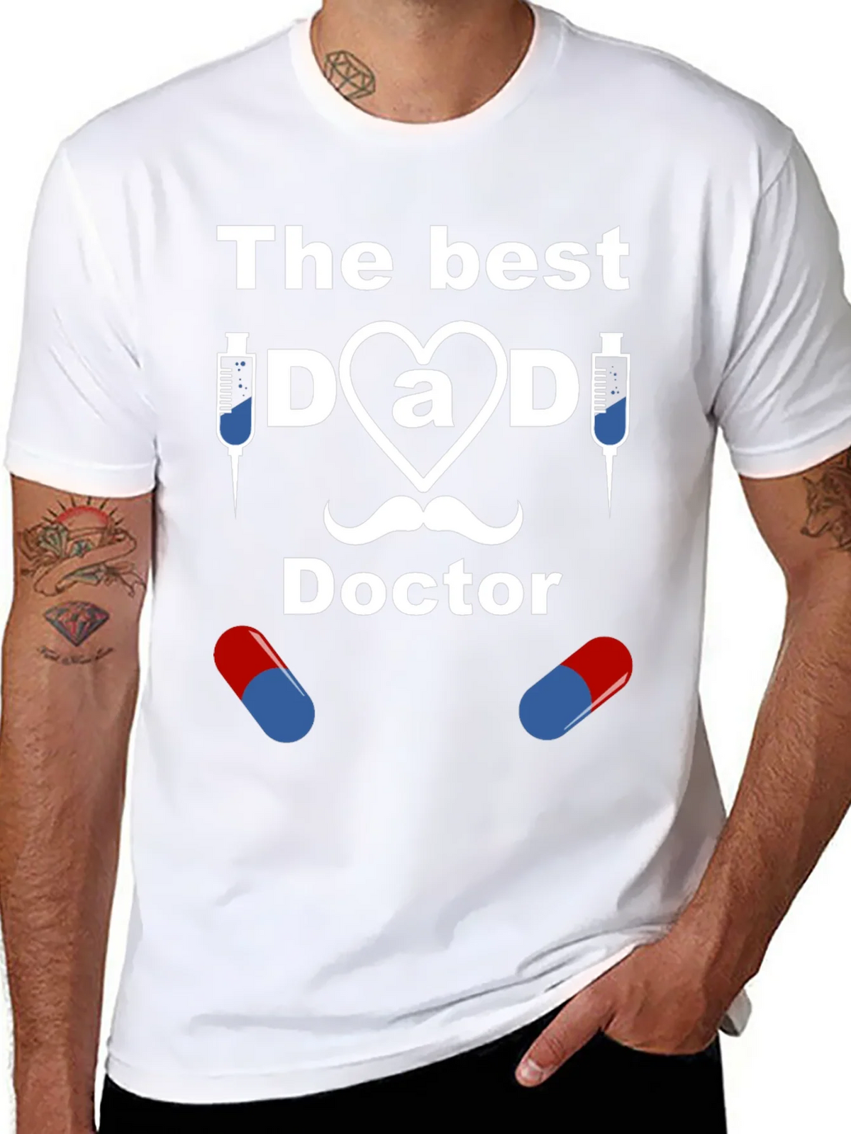 The Best Dad Doctor Graphic T-Shirt product image 7