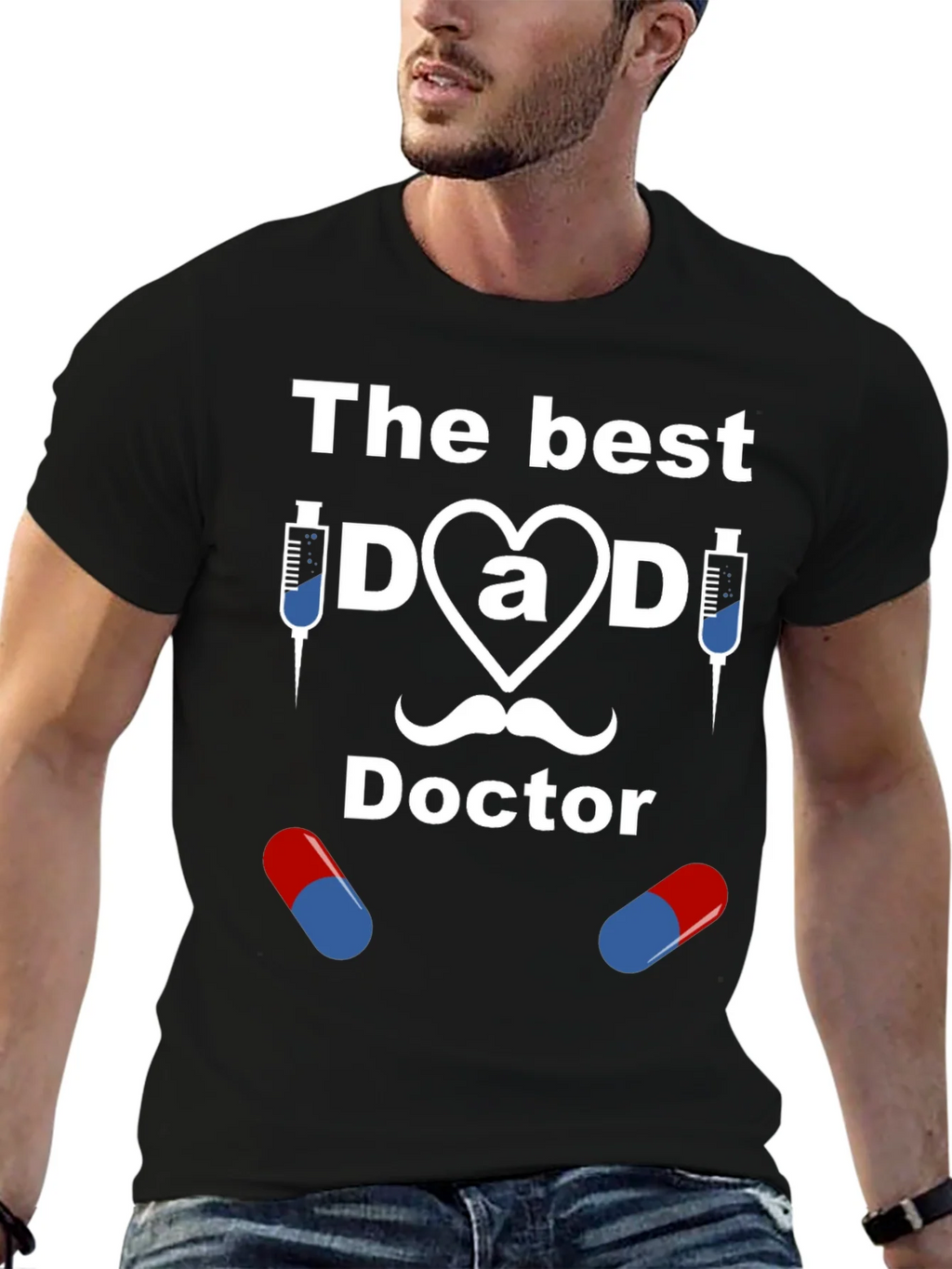 The Best Dad Doctor Graphic T-Shirt product image 6
