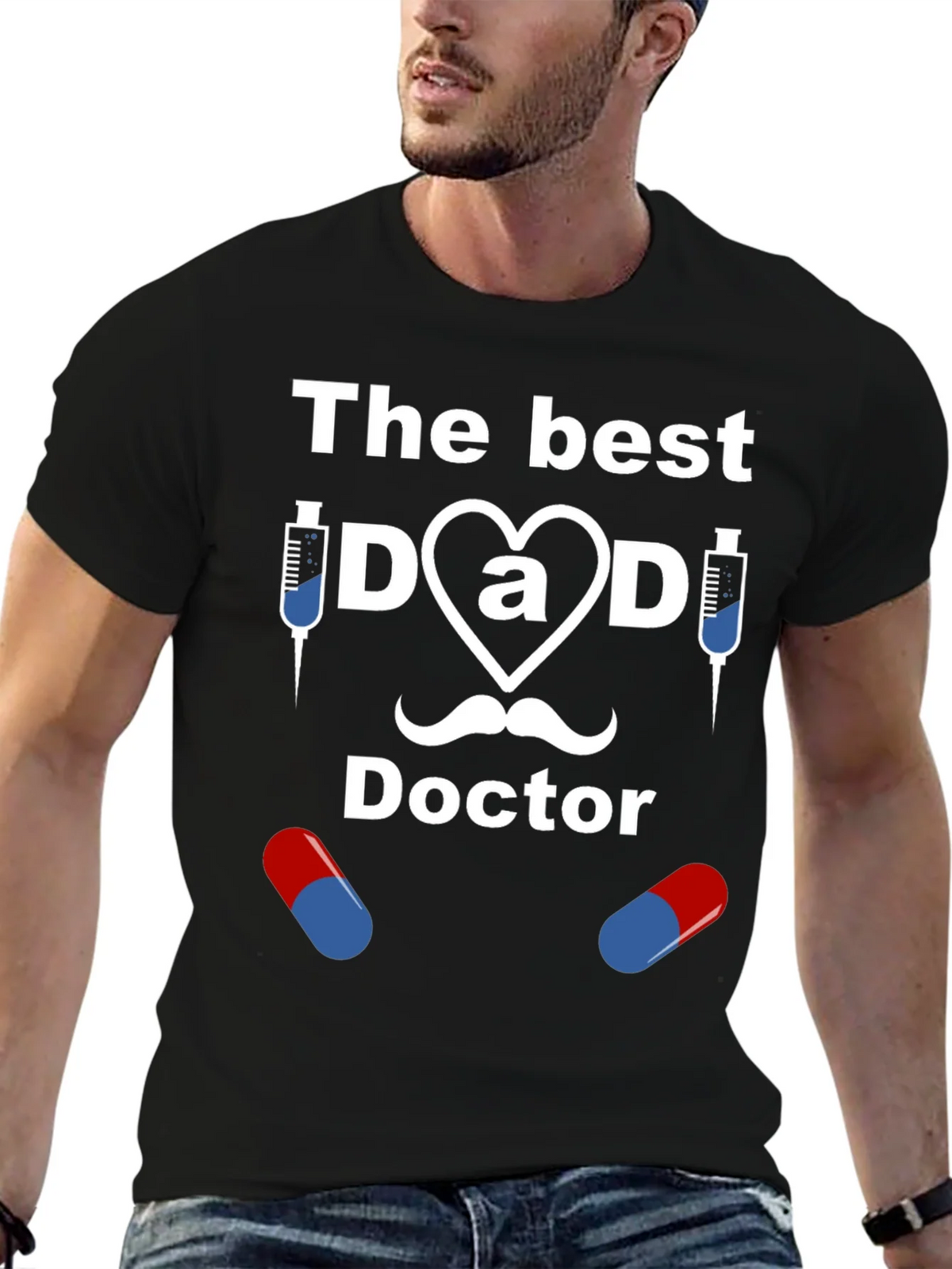 The Best Dad Doctor Graphic T-Shirt product image 6