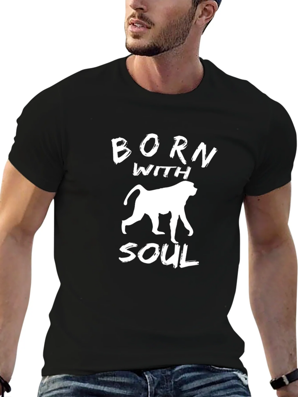 Born With Soul Monkey Graphic T-Shirt product image 6