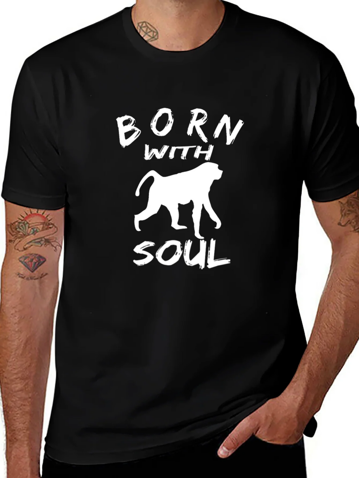 Born With Soul Monkey Graphic T-Shirt product image 1
