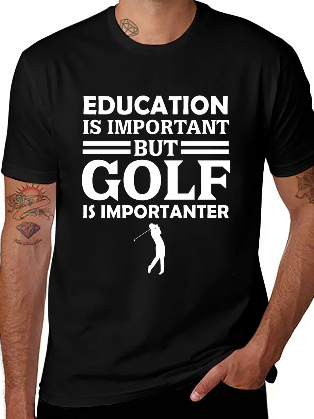 Education vs Golf T-Shirt Funny Golfer Tee product image 1