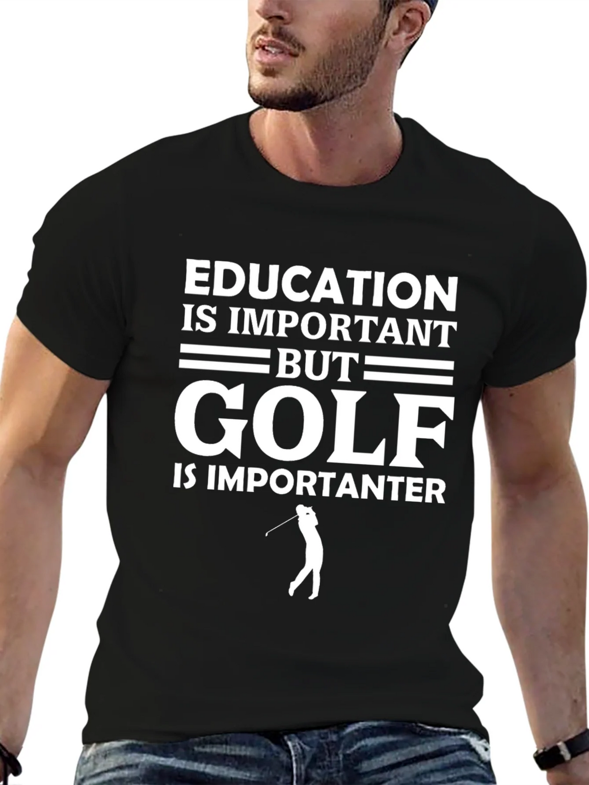 Education vs Golf T-Shirt Funny Golfer Tee product image 6