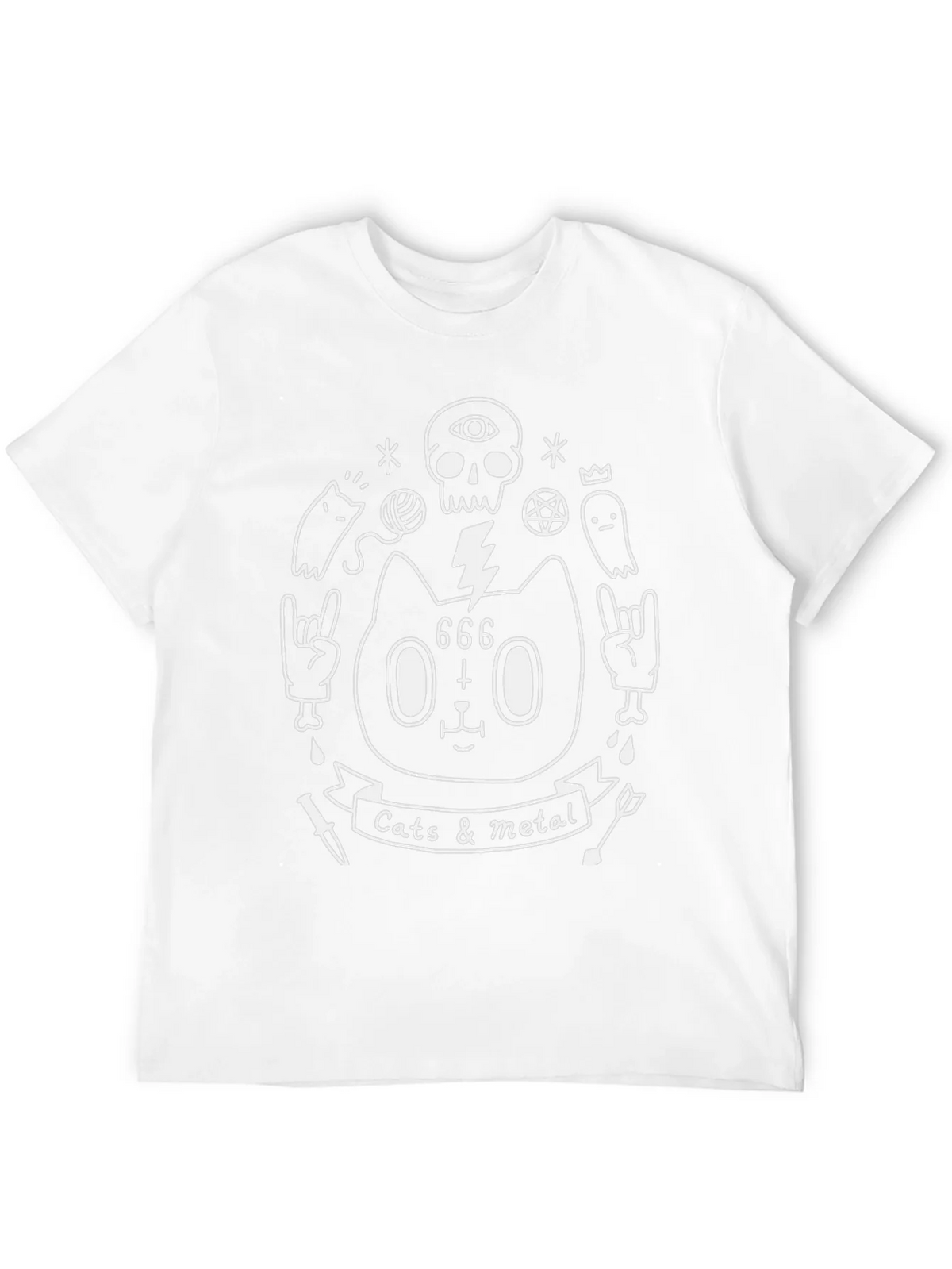Cats & Metal Graphic Tee - Black Cotton T-Shirt product image 11