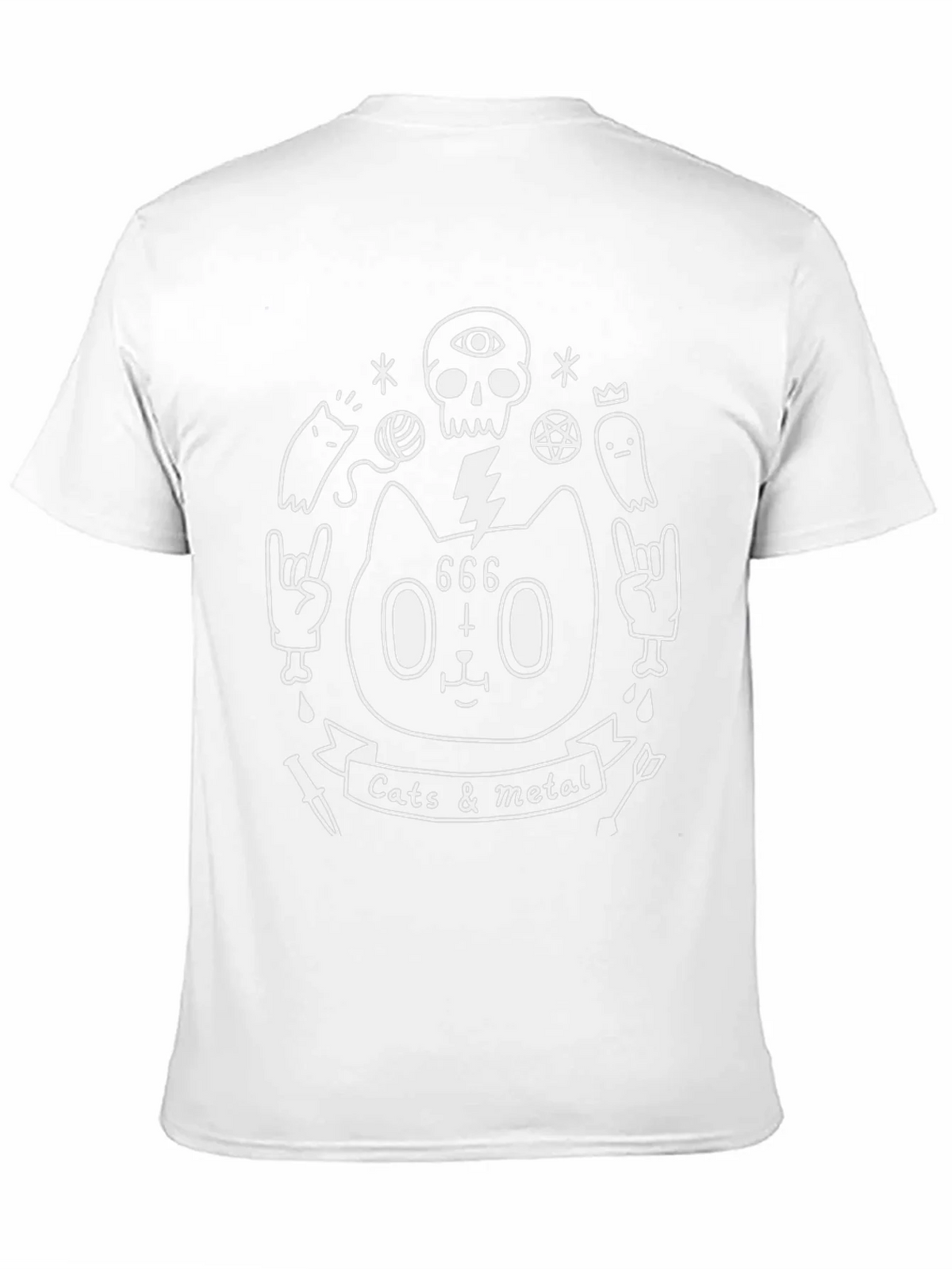 Cats & Metal Graphic Tee - Black Cotton T-Shirt product image 10