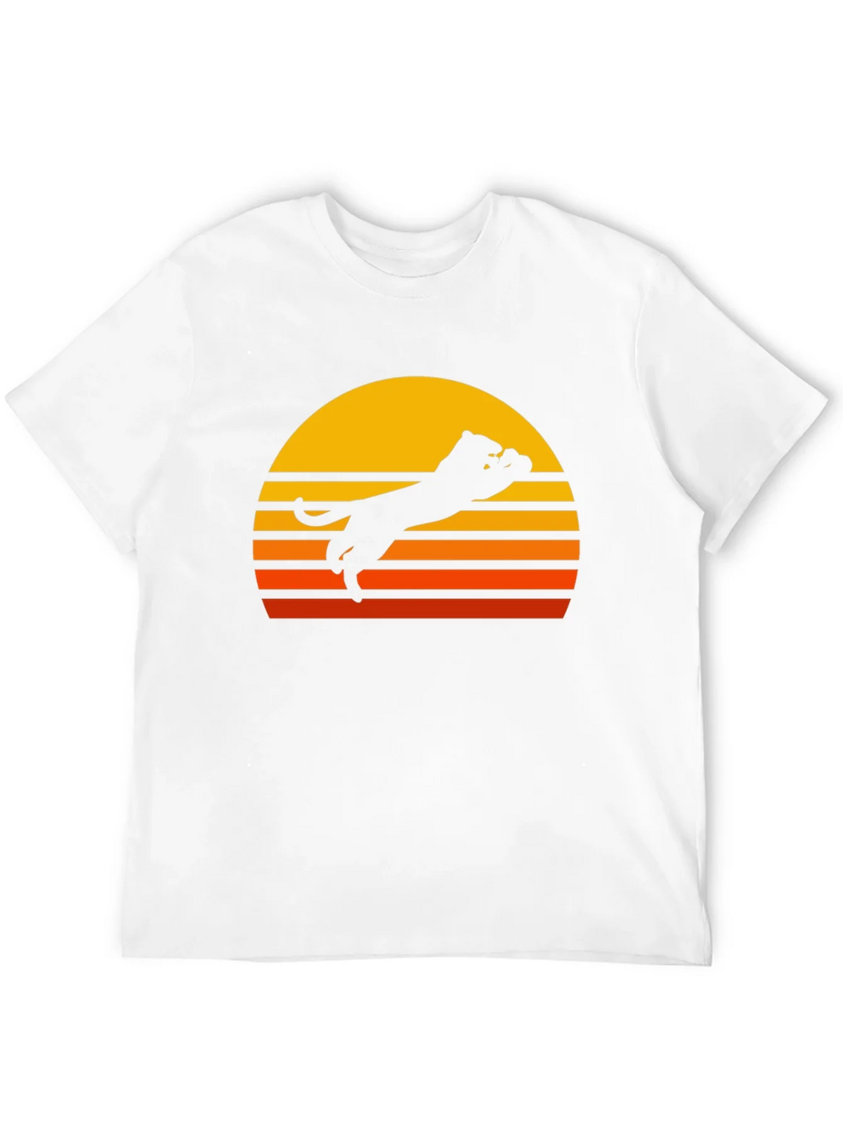 Retro Sunset Panther Black T-Shirt product image 11