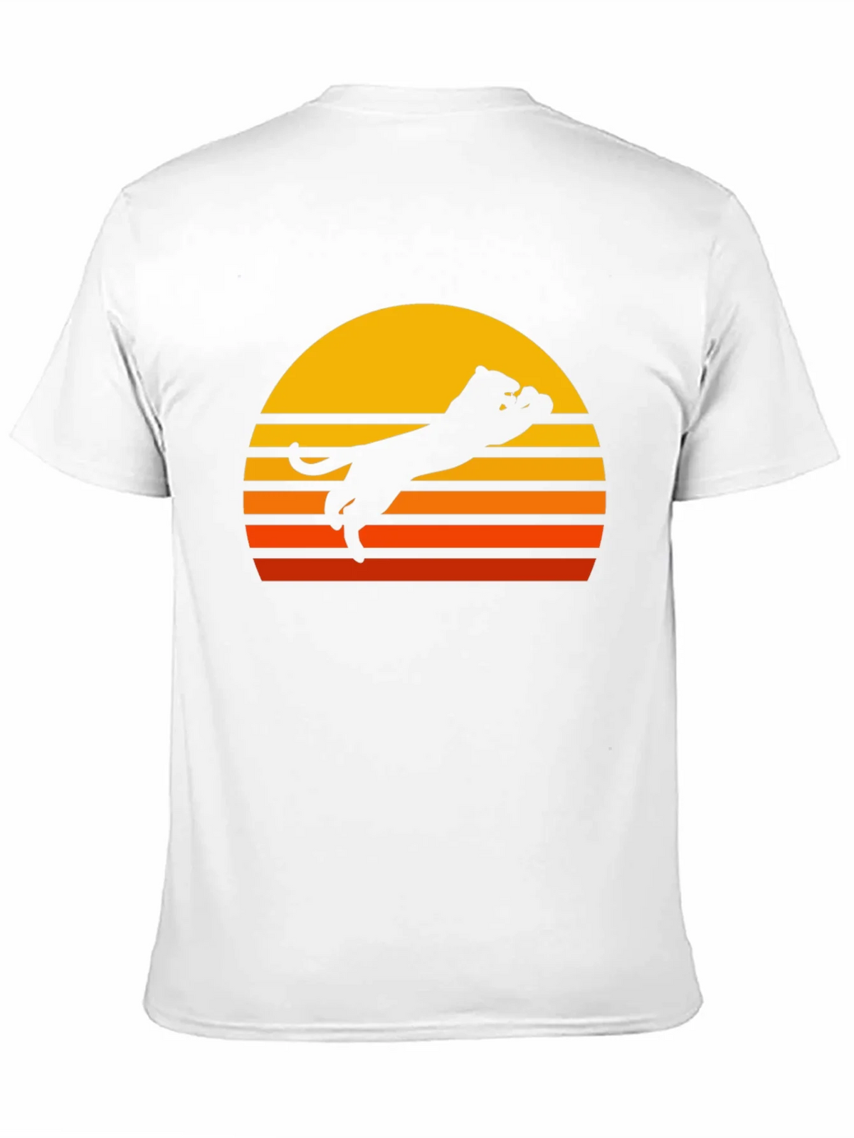 Retro Sunset Panther Black T-Shirt product image 10