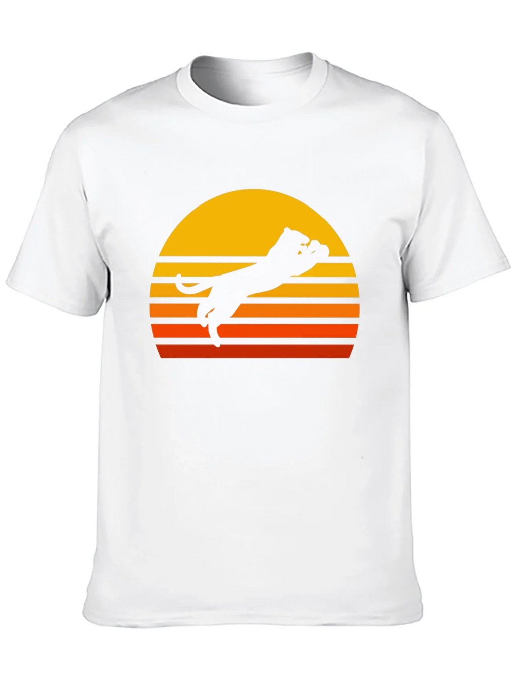 Retro Sunset Panther Black T-Shirt product image 9