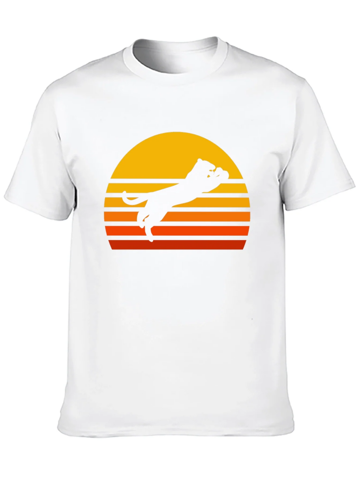 Retro Sunset Panther Black T-Shirt product image 9