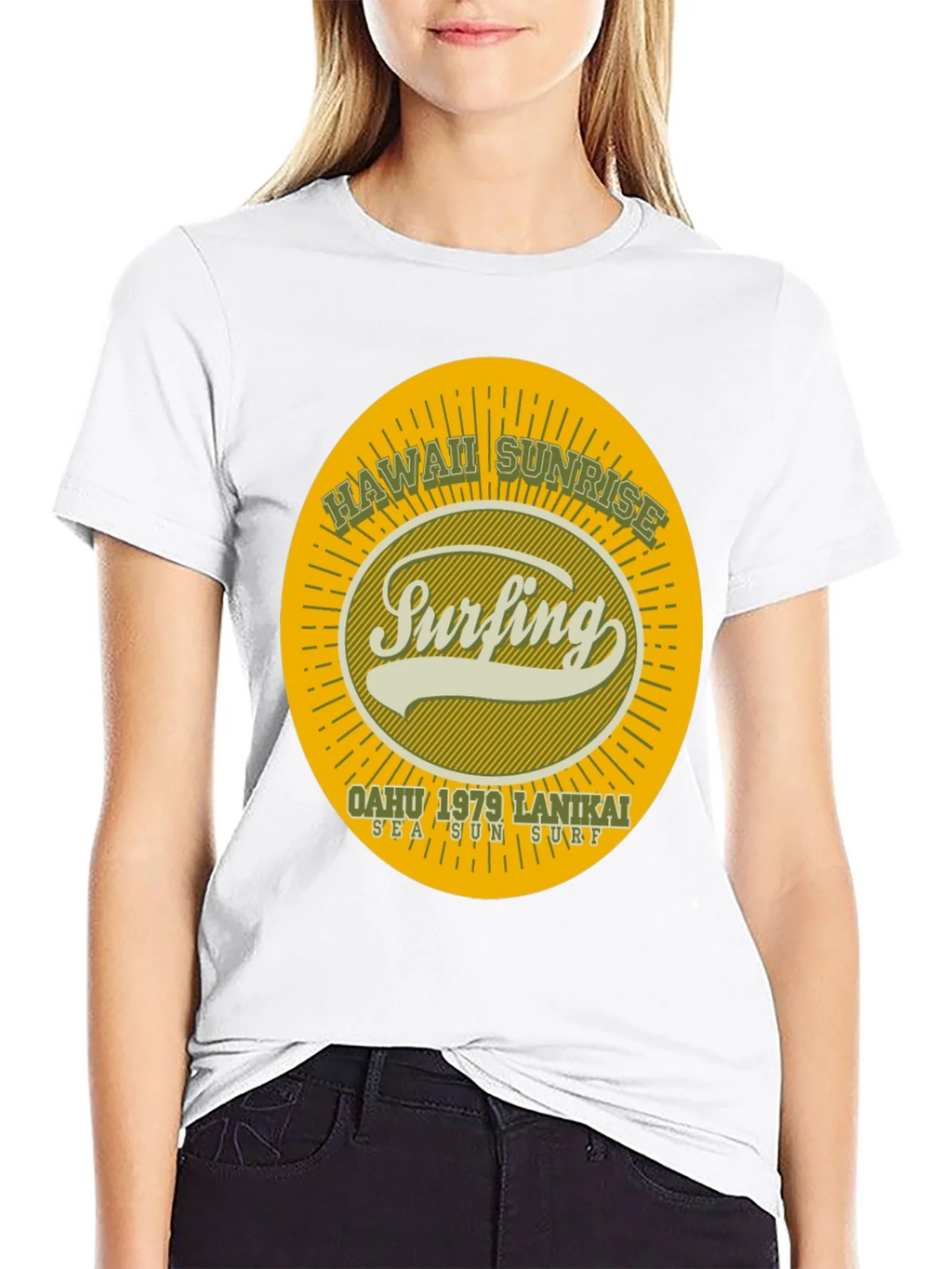 Hawaii Sunrise Surfing T-Shirt product image 6