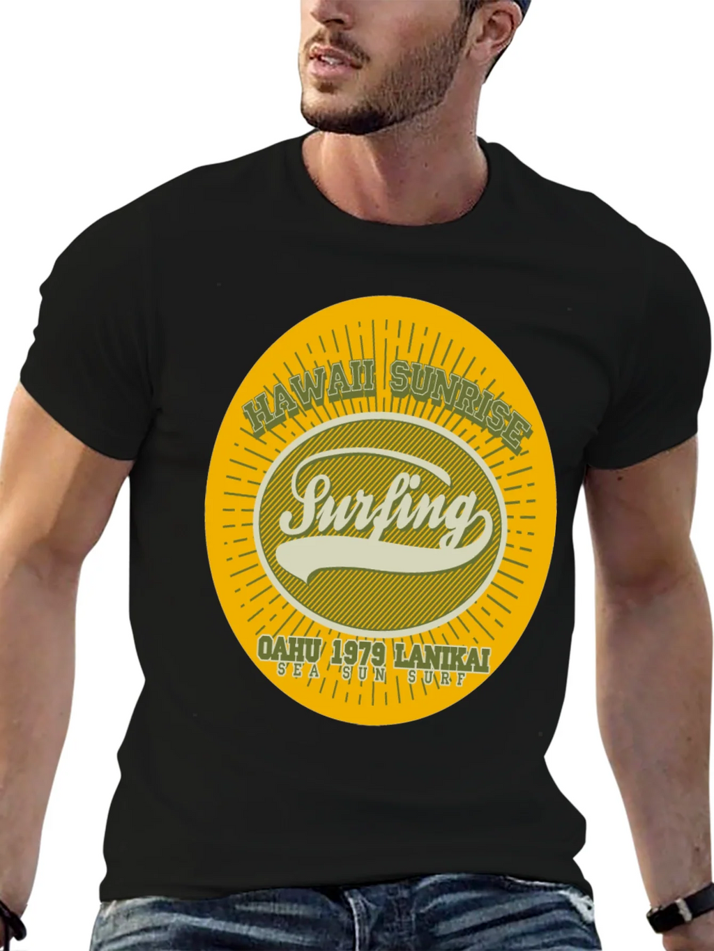 Hawaii Sunrise Surfing T-Shirt product image 4