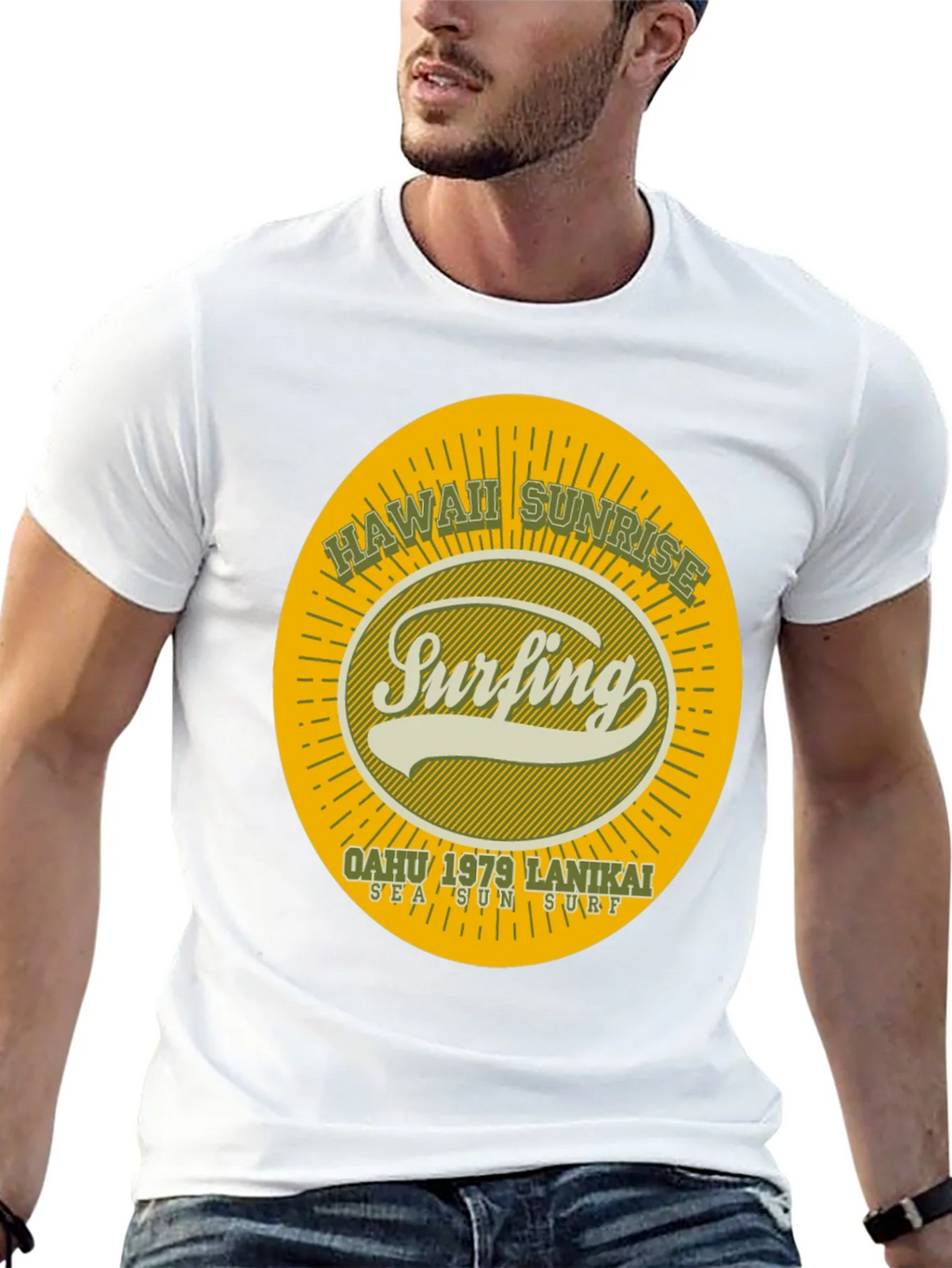 Hawaii Sunrise Surfing T-Shirt product image 9