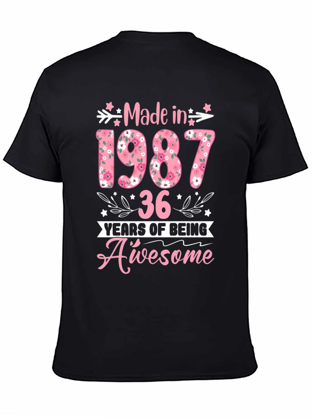 Made in 1987 Floral Birthday T-Shirt product image 4