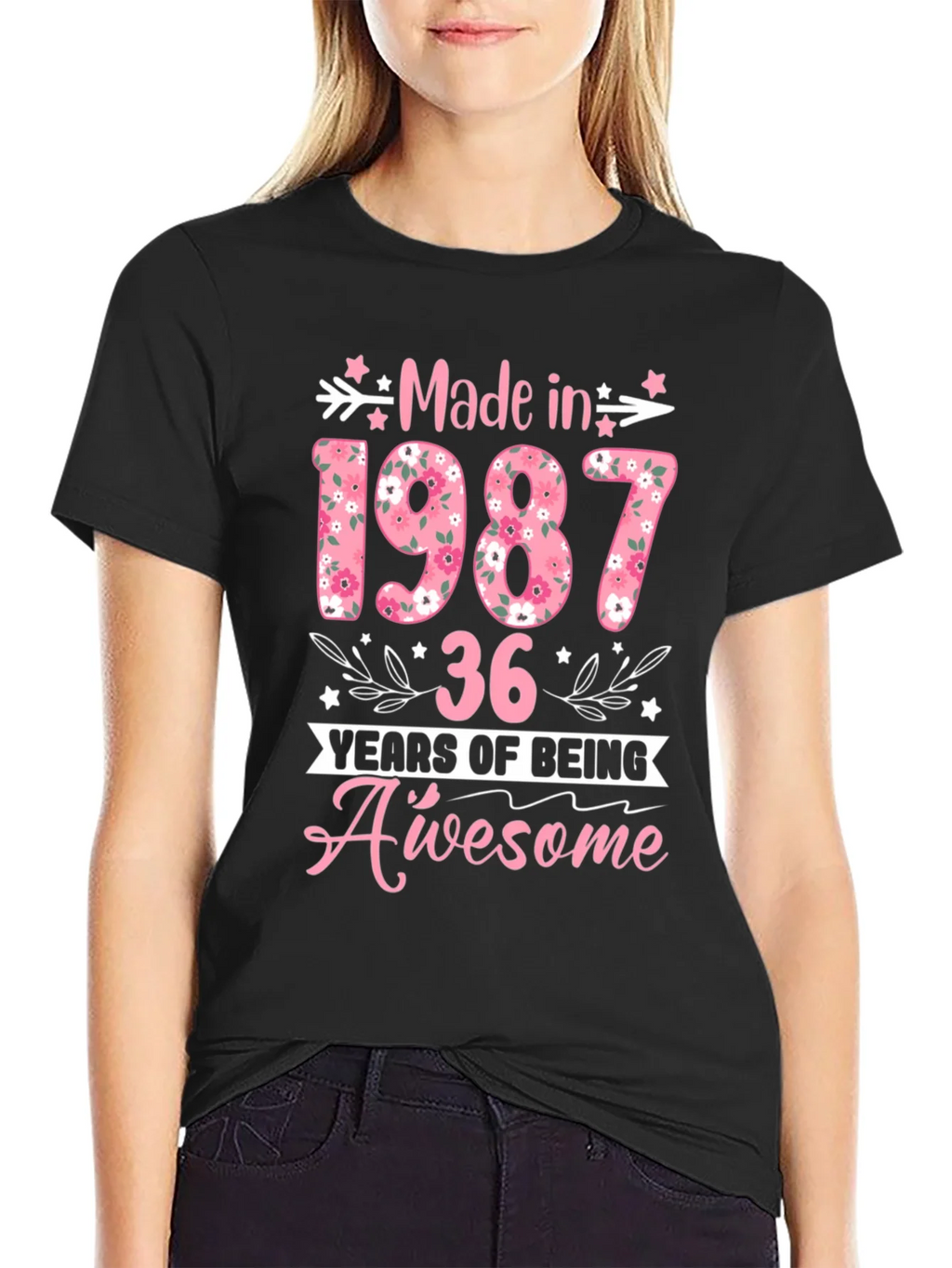 Made in 1987 Floral Birthday T-Shirt product image 2