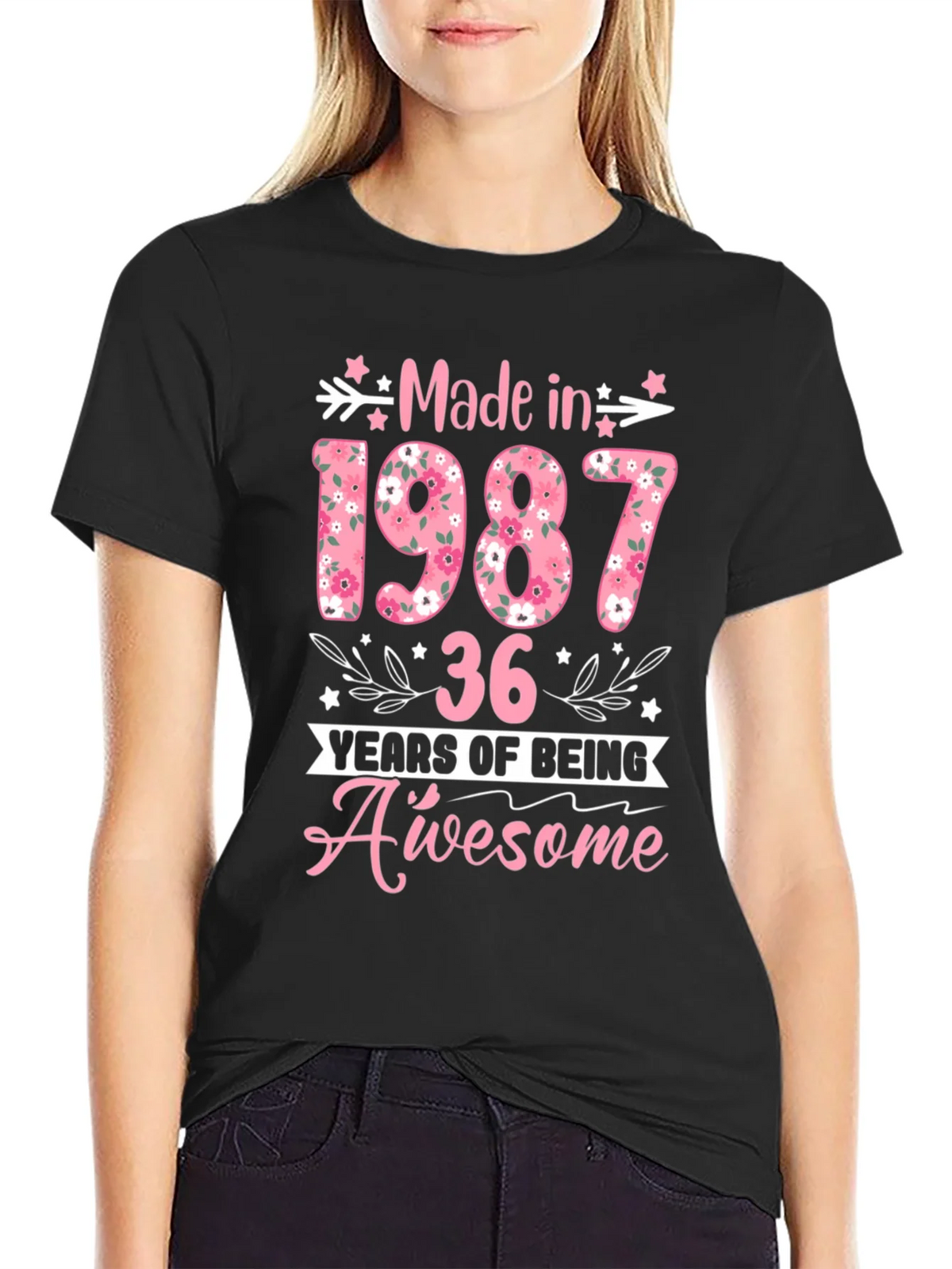 Made in 1987 Floral Birthday T-Shirt product image 2