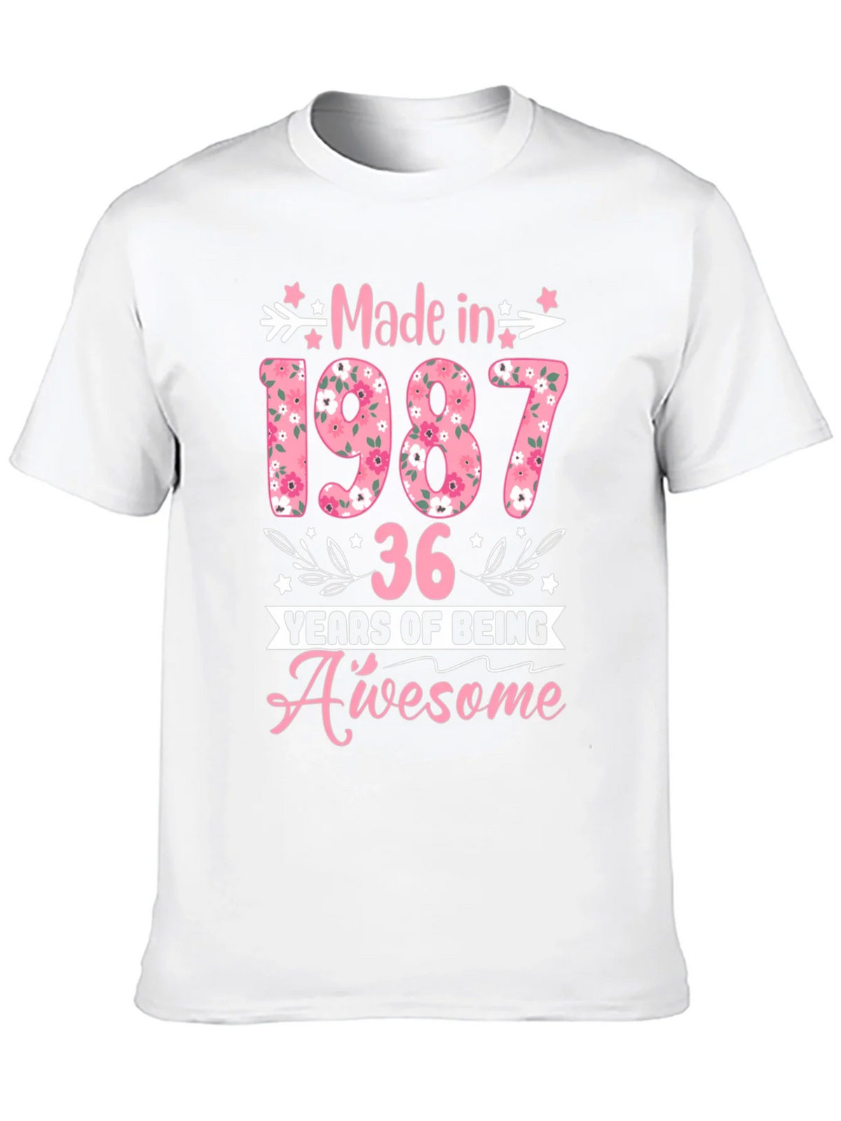 Made in 1987 Floral Birthday T-Shirt product image 9
