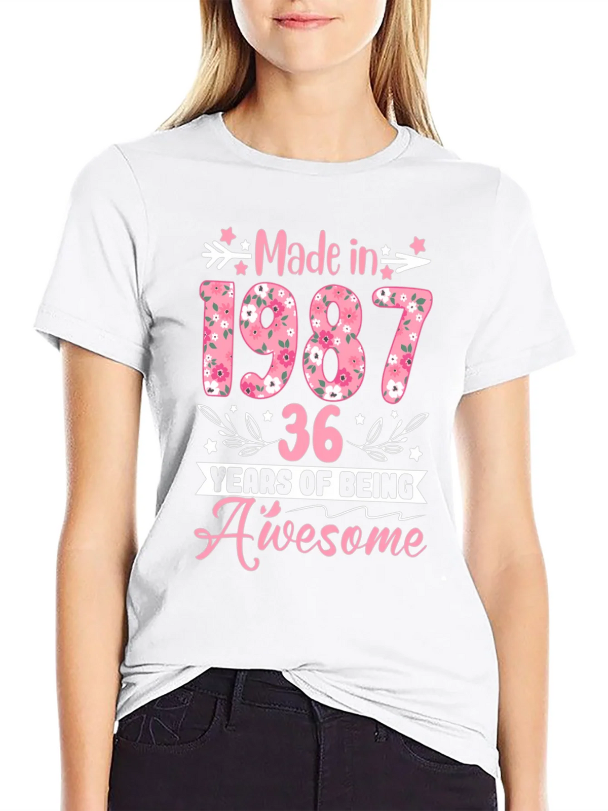 Made in 1987 Floral Birthday T-Shirt product image 8