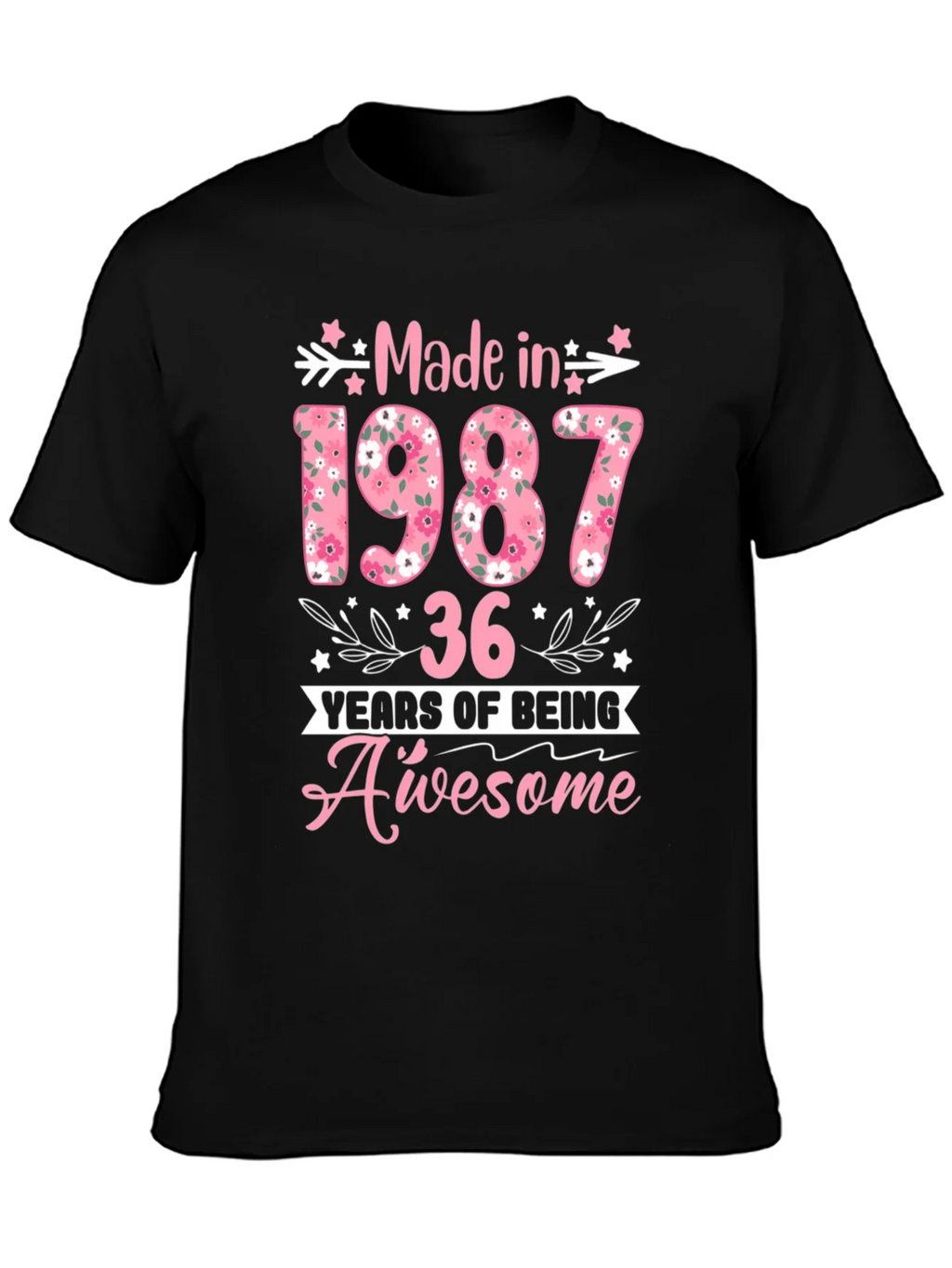 Made in 1987 Floral Birthday T-Shirt product image 3