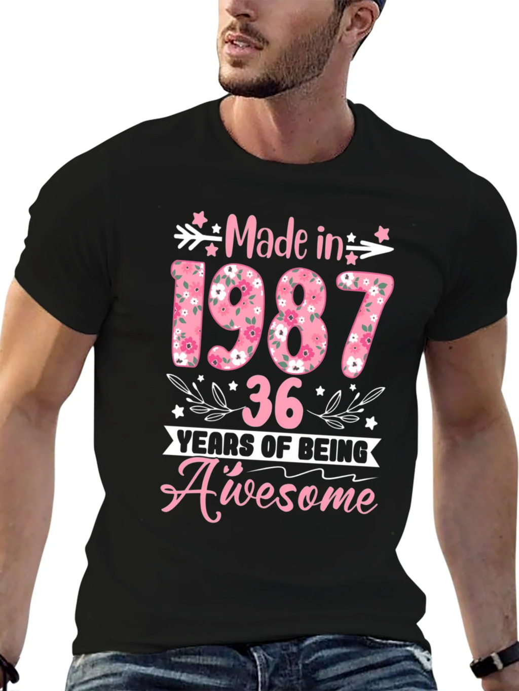 Made in 1987 Floral Birthday T-Shirt product image 6