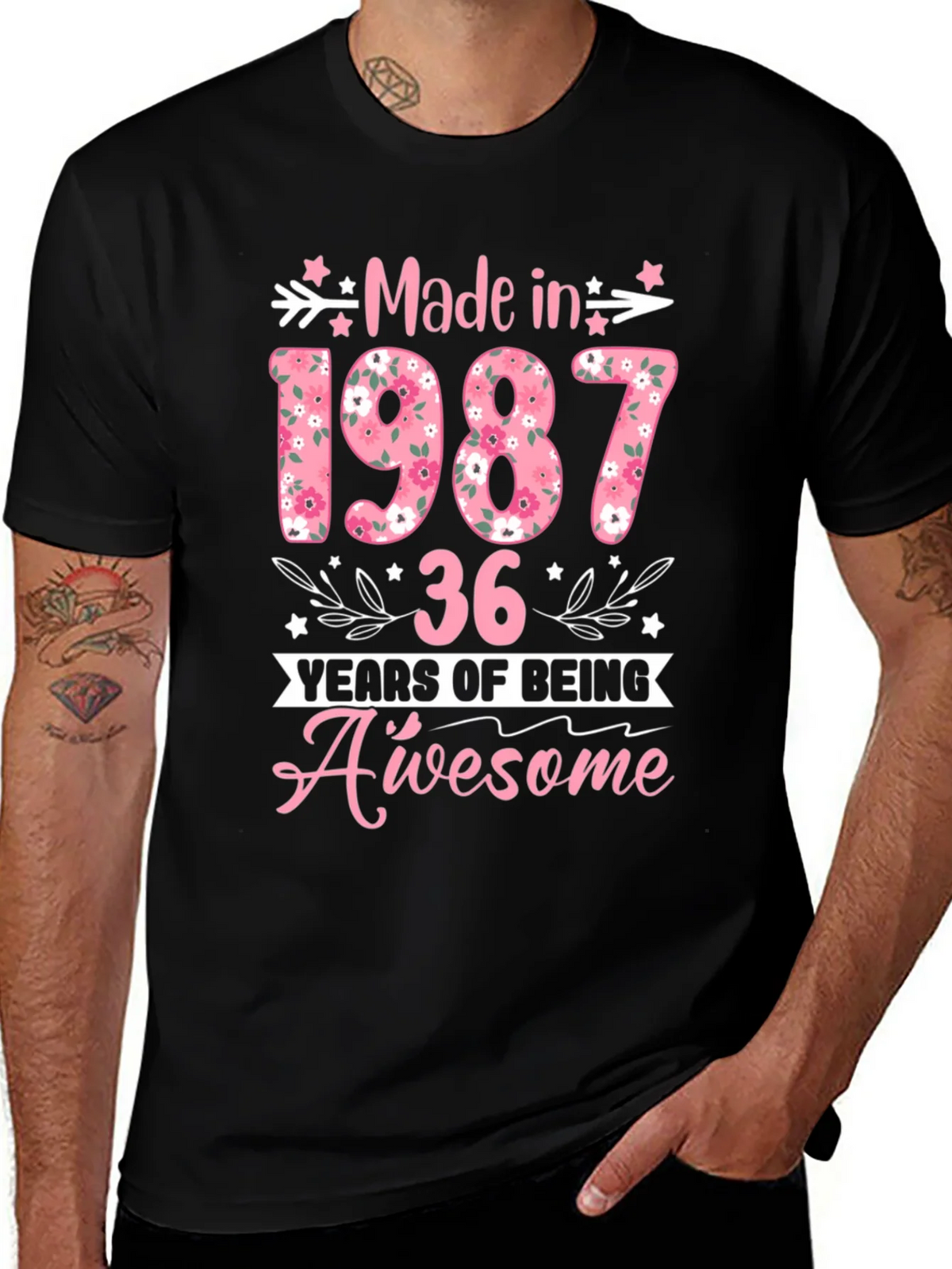Made in 1987 Floral Birthday T-Shirt product image 1