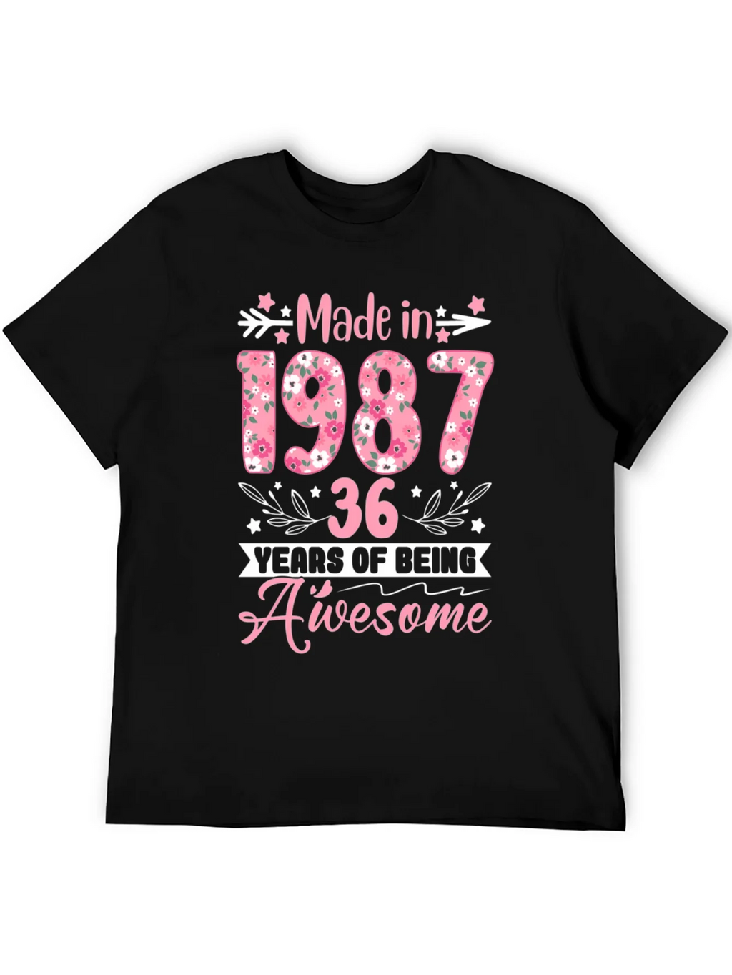 Made in 1987 Floral Birthday T-Shirt product image 5