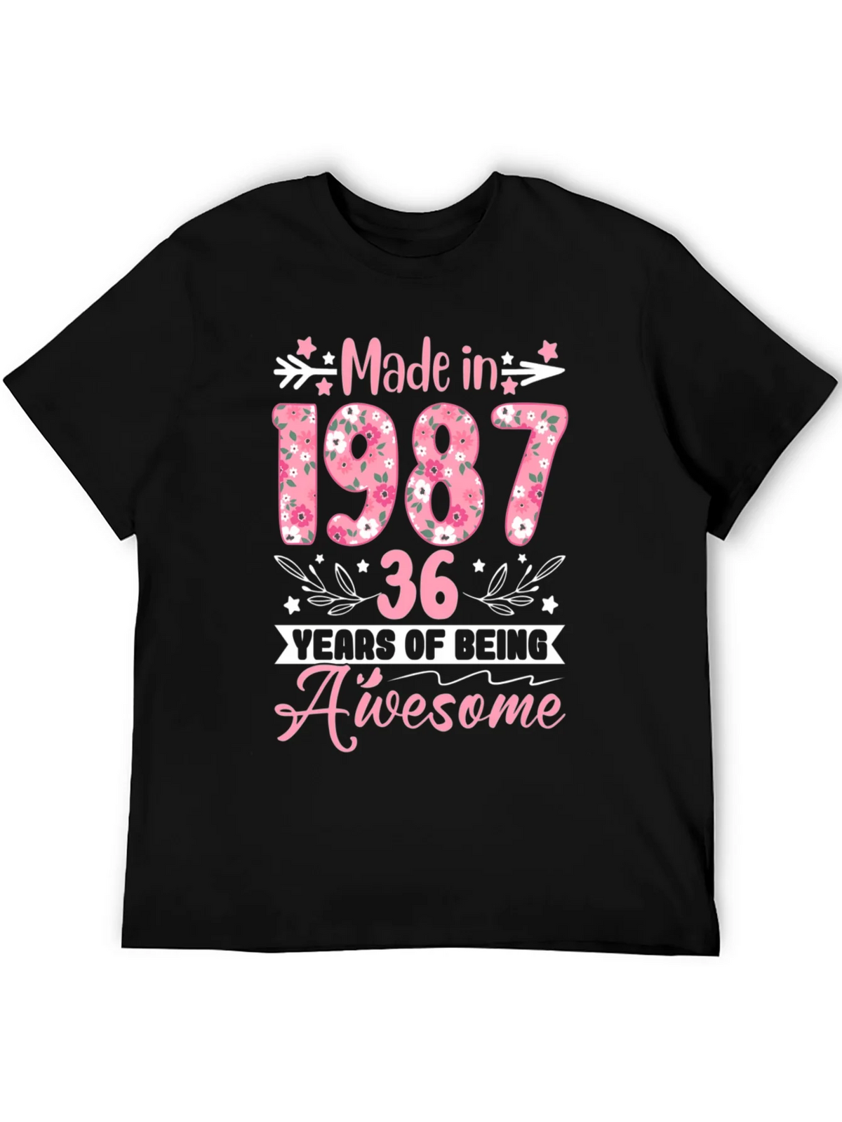 Made in 1987 Floral Birthday T-Shirt product image 5